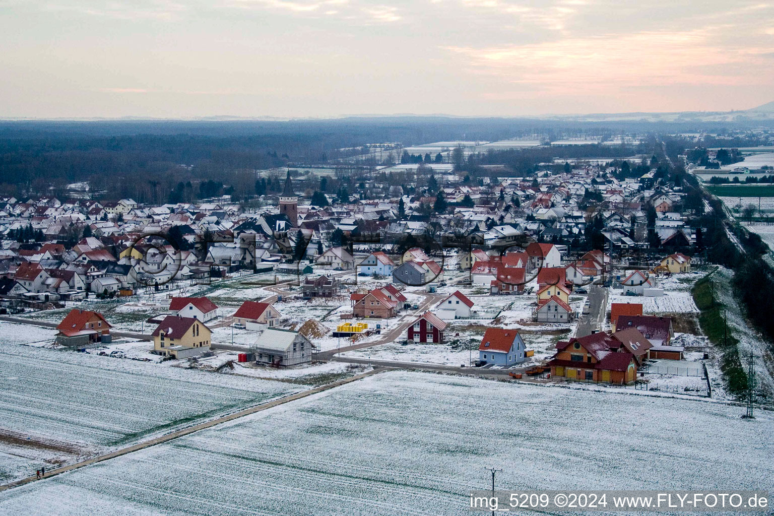 New development area NO in the district Schaidt in Wörth am Rhein in the state Rhineland-Palatinate, Germany seen from a drone