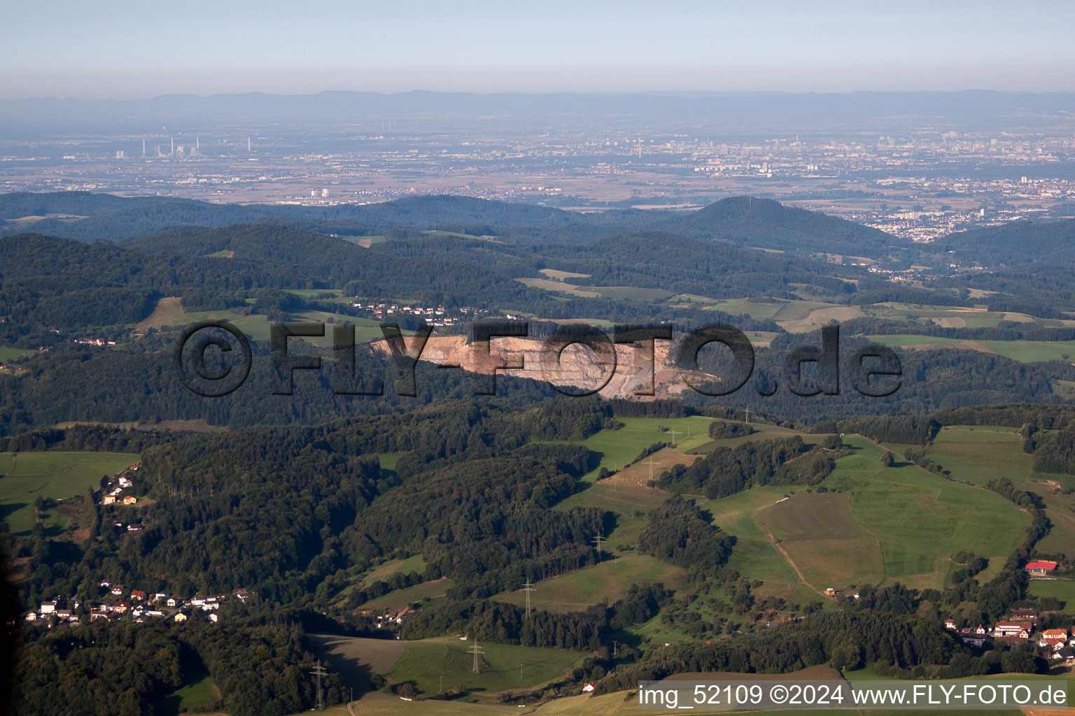 Aerial photograpy of Wald-Michelbach in the state Hesse, Germany