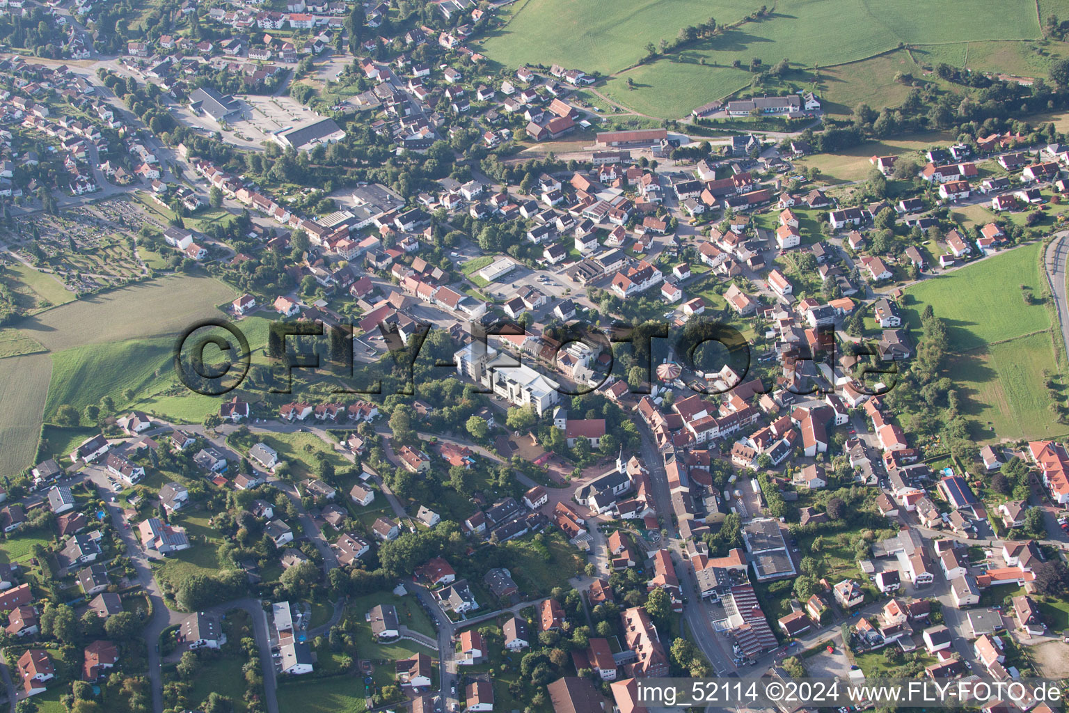 Oblique view of Wald-Michelbach in the state Hesse, Germany