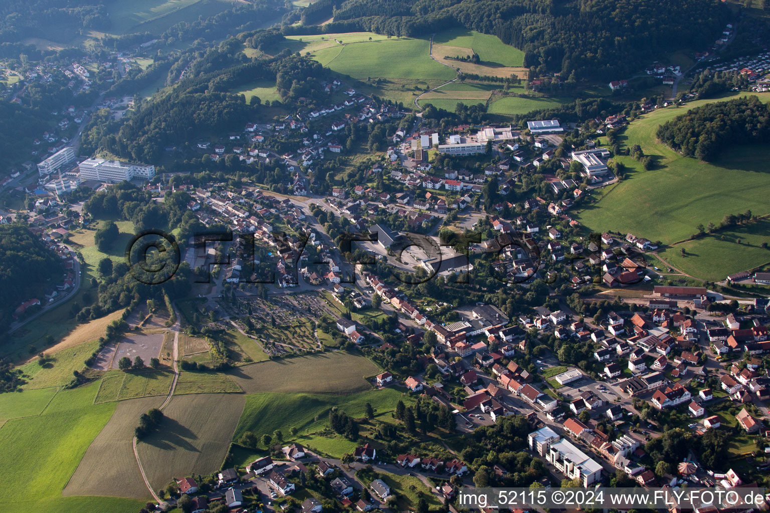 Wald-Michelbach in the state Hesse, Germany from above