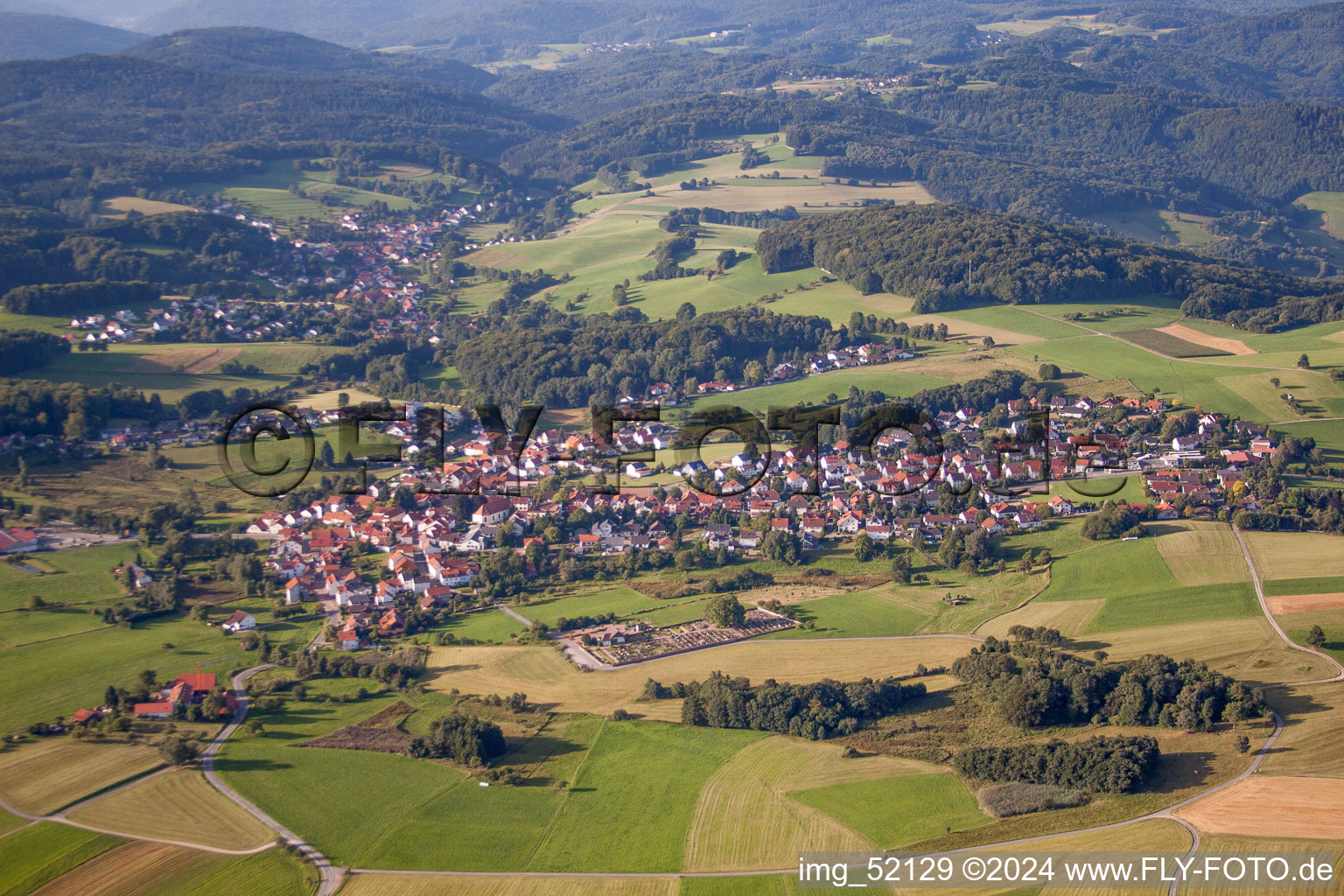 Aerial view of Kreidach in the state Hesse, Germany