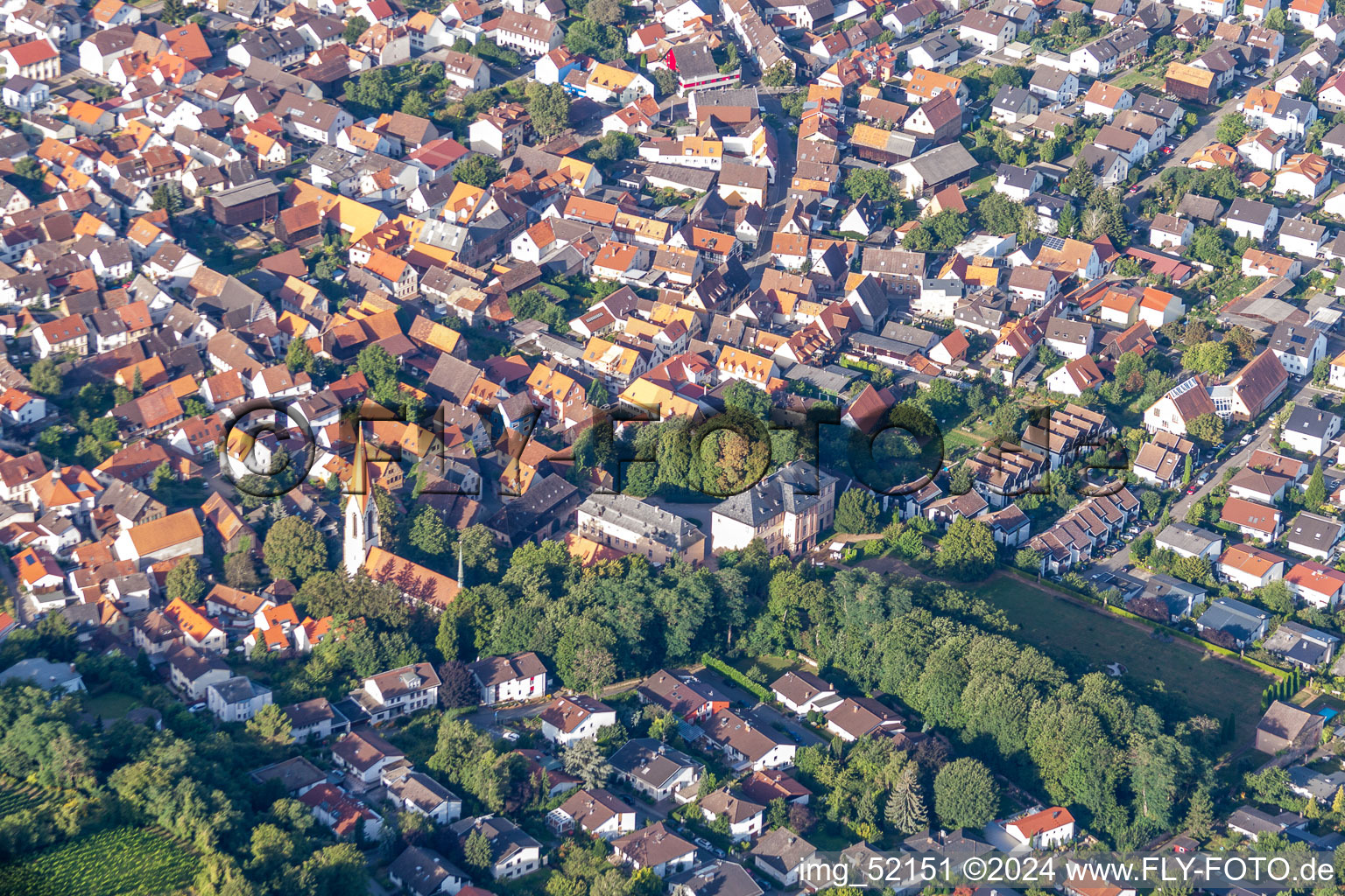 Aerial photograpy of Palace Wiser in the district Leutershausen in Hirschberg an der Bergstrasse in the state Baden-Wurttemberg, Germany