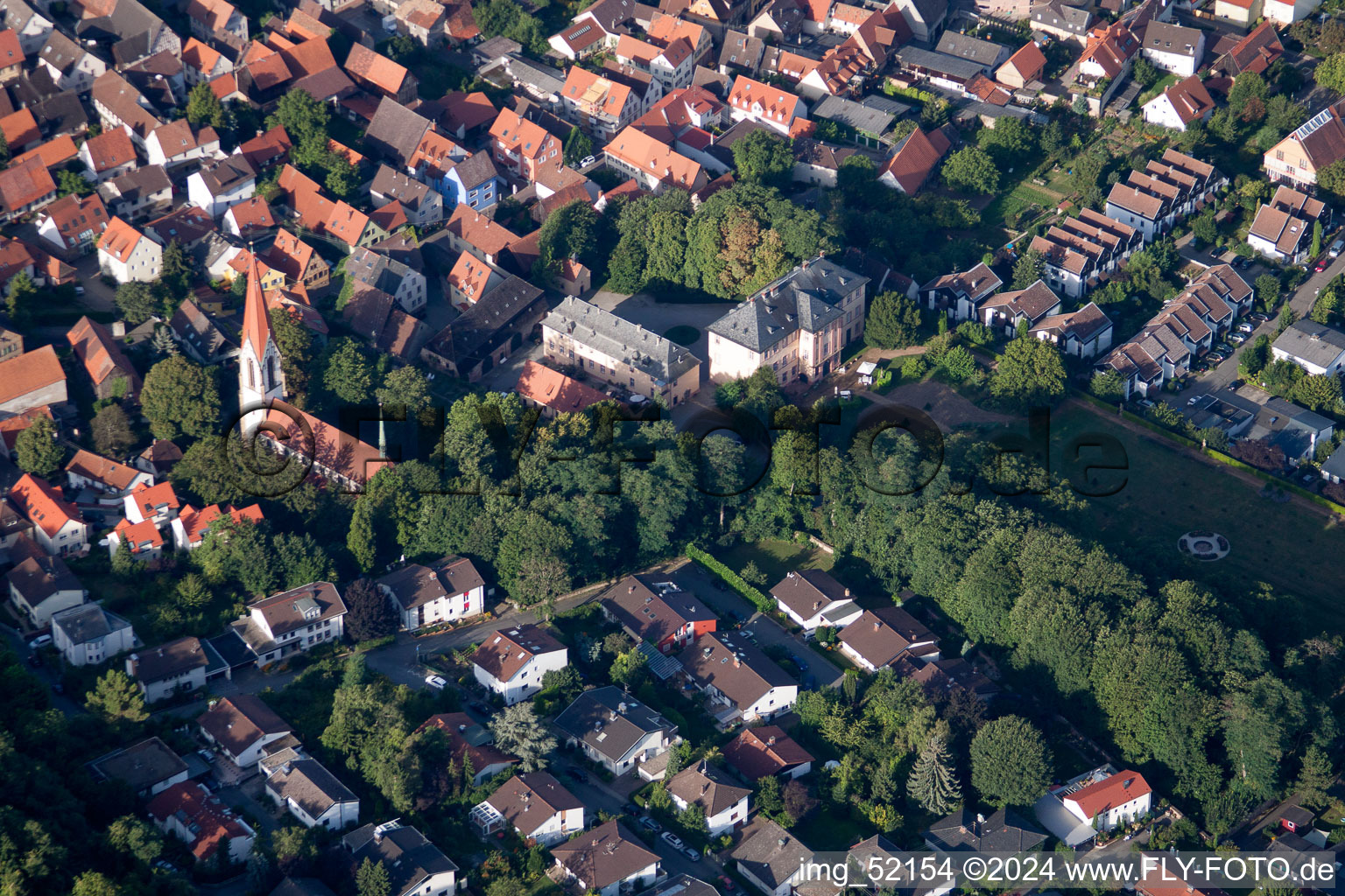 Aerial photograpy of District Leutershausen in Hirschberg an der Bergstraße in the state Baden-Wuerttemberg, Germany