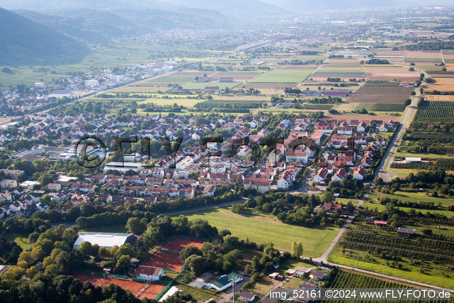 Oblique view of Schriesheim in the state Baden-Wuerttemberg, Germany