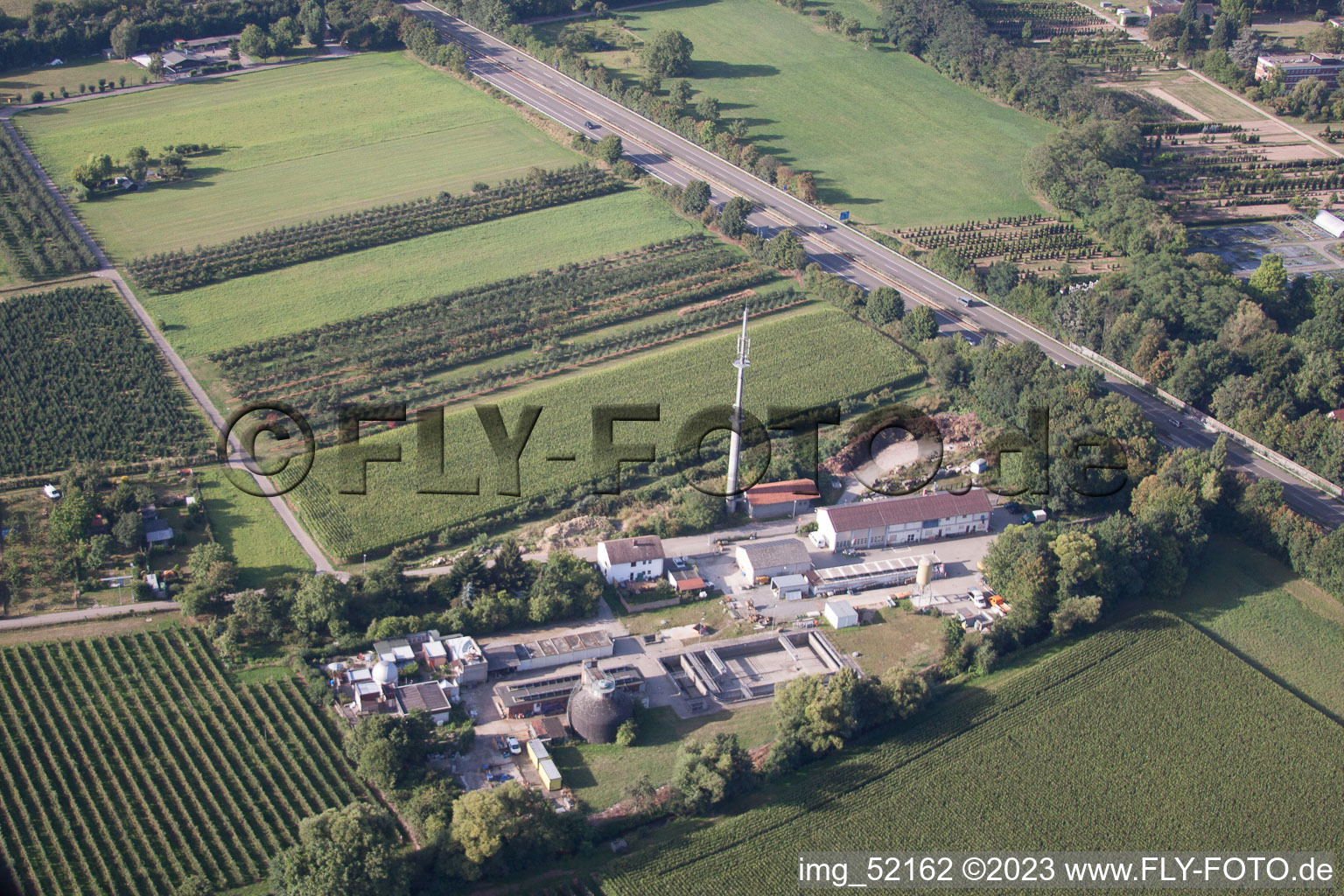 Schriesheim in the state Baden-Wuerttemberg, Germany from above