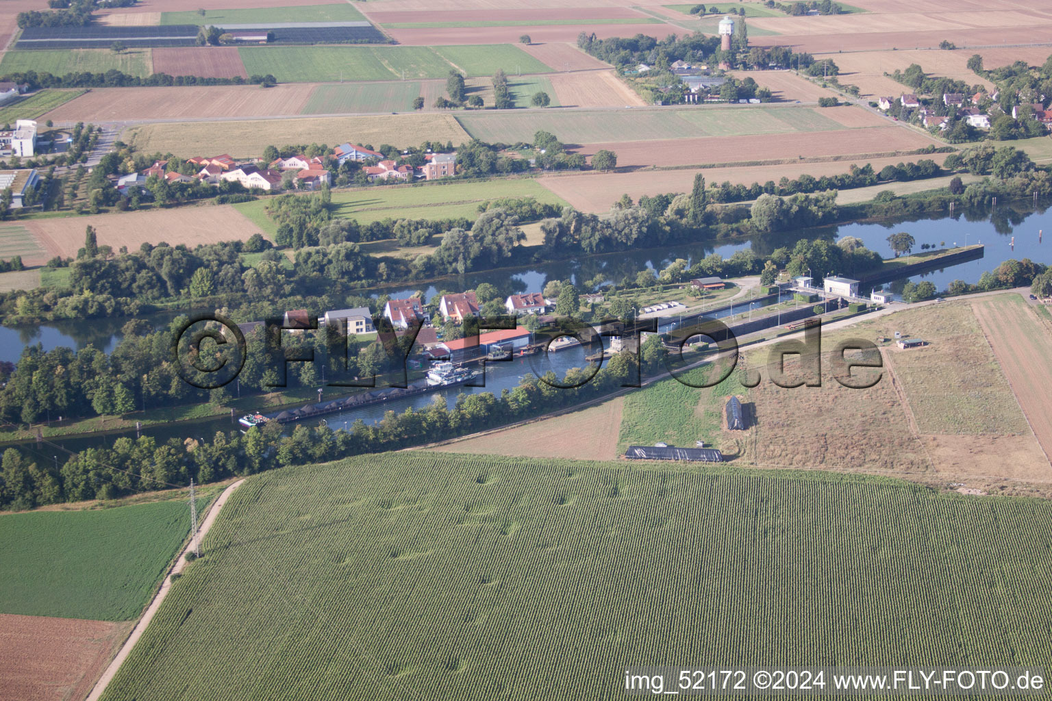 Windhof, Neckar lock in the district Schwabenheim in Dossenheim in the state Baden-Wuerttemberg, Germany