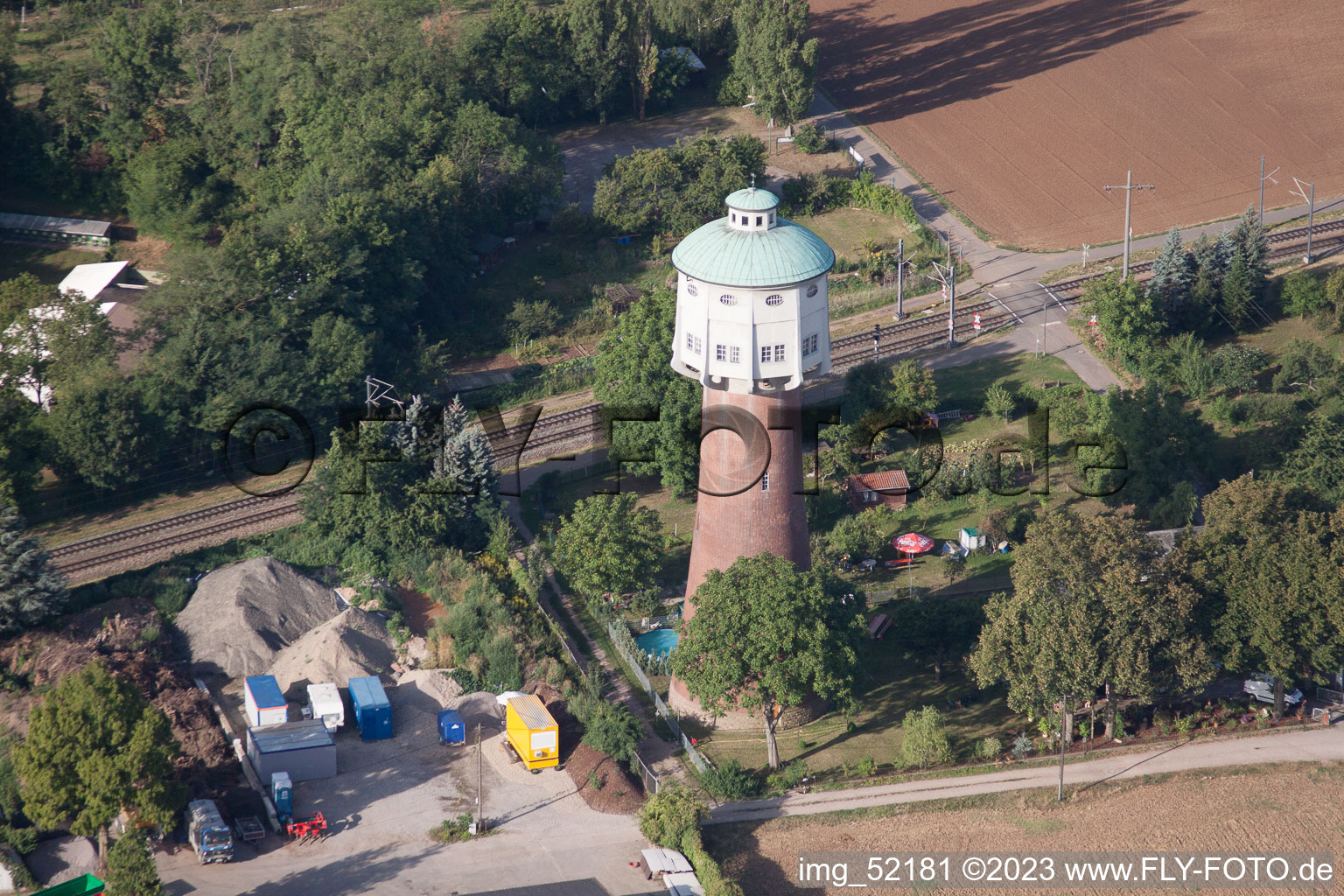 Water tower in the district Wieblinger-Flur in Heidelberg in the state Baden-Wuerttemberg, Germany