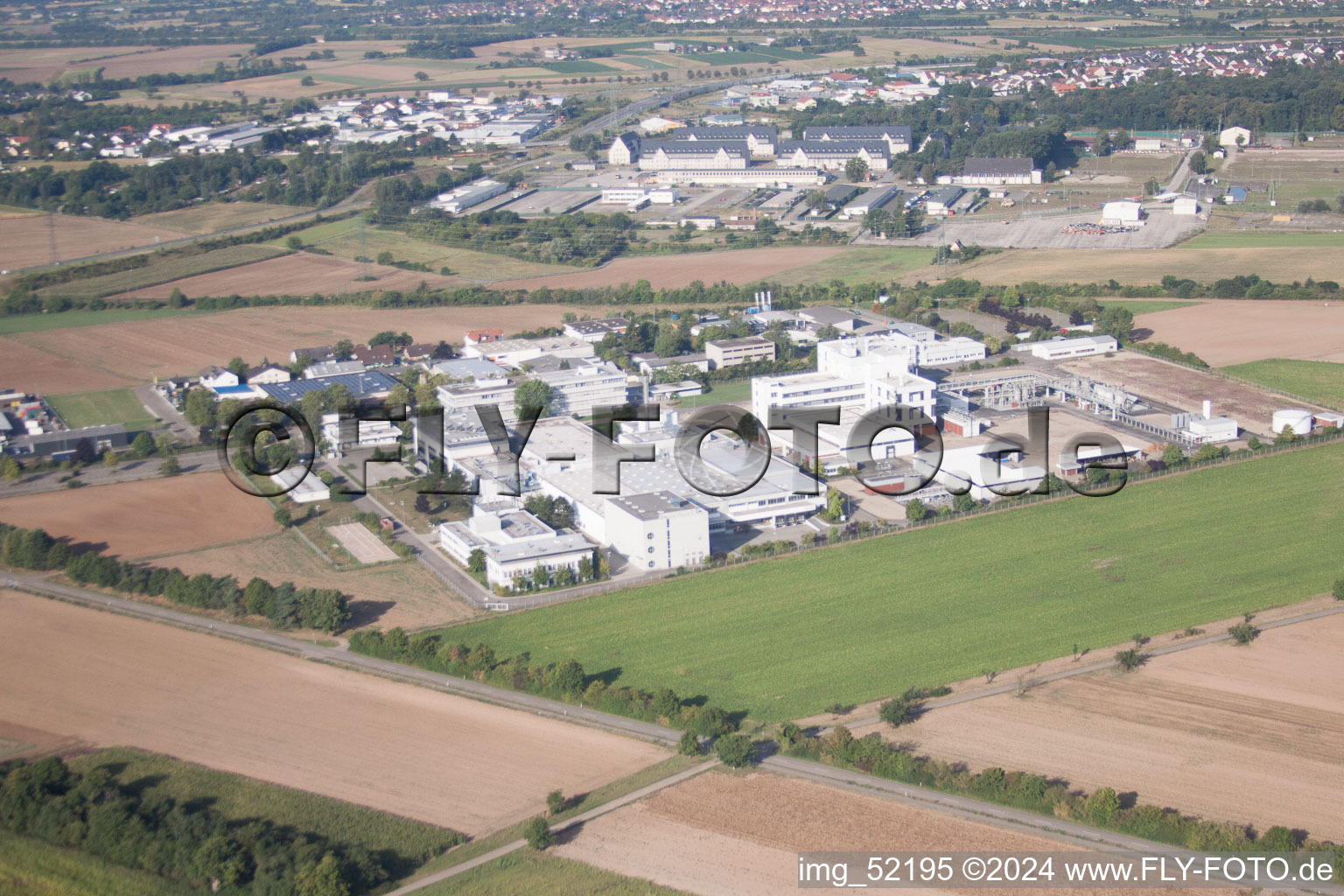 Aerial view of Plankstadt in the state Baden-Wuerttemberg, Germany