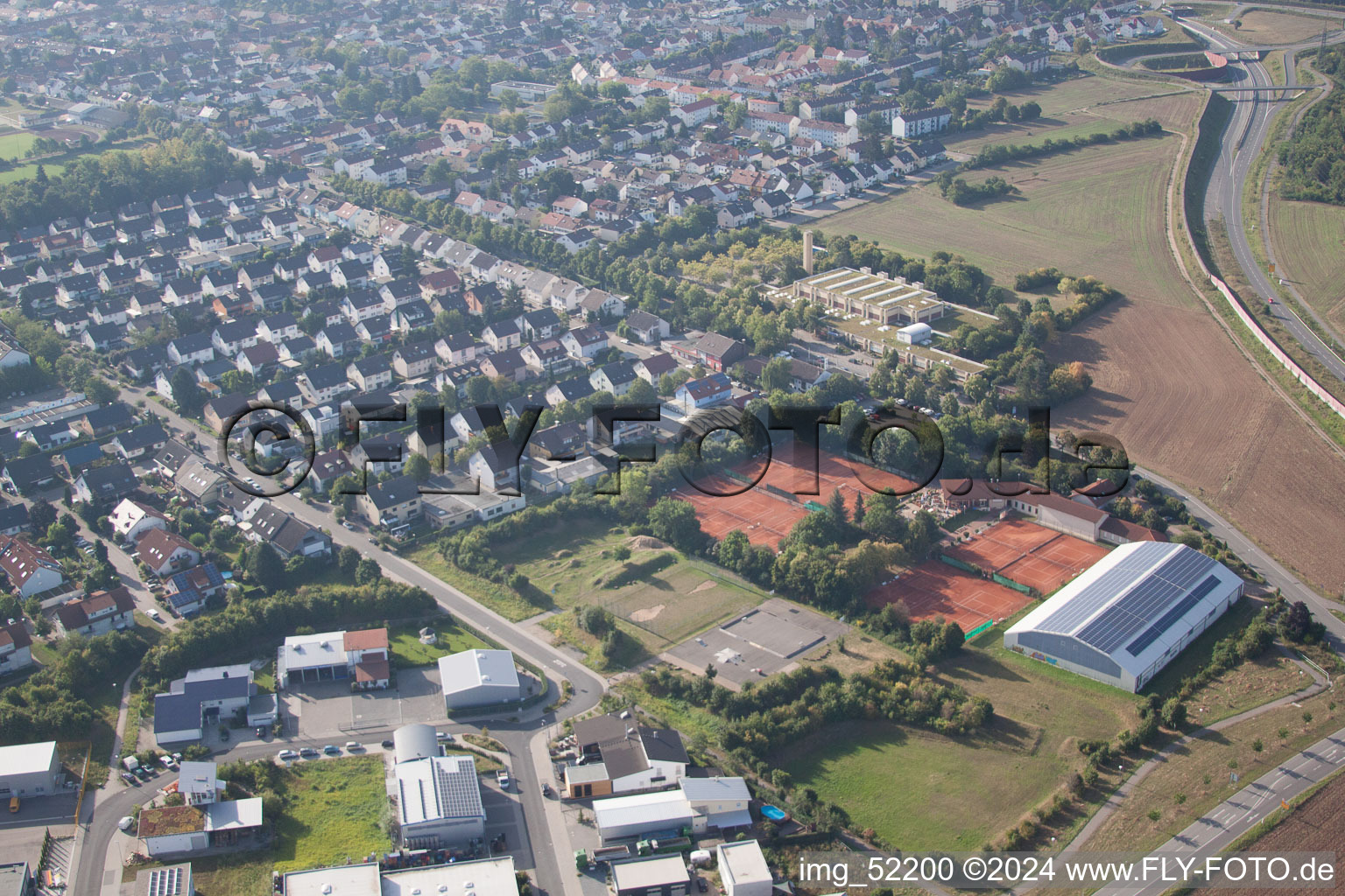 Plankstadt in the state Baden-Wuerttemberg, Germany from above