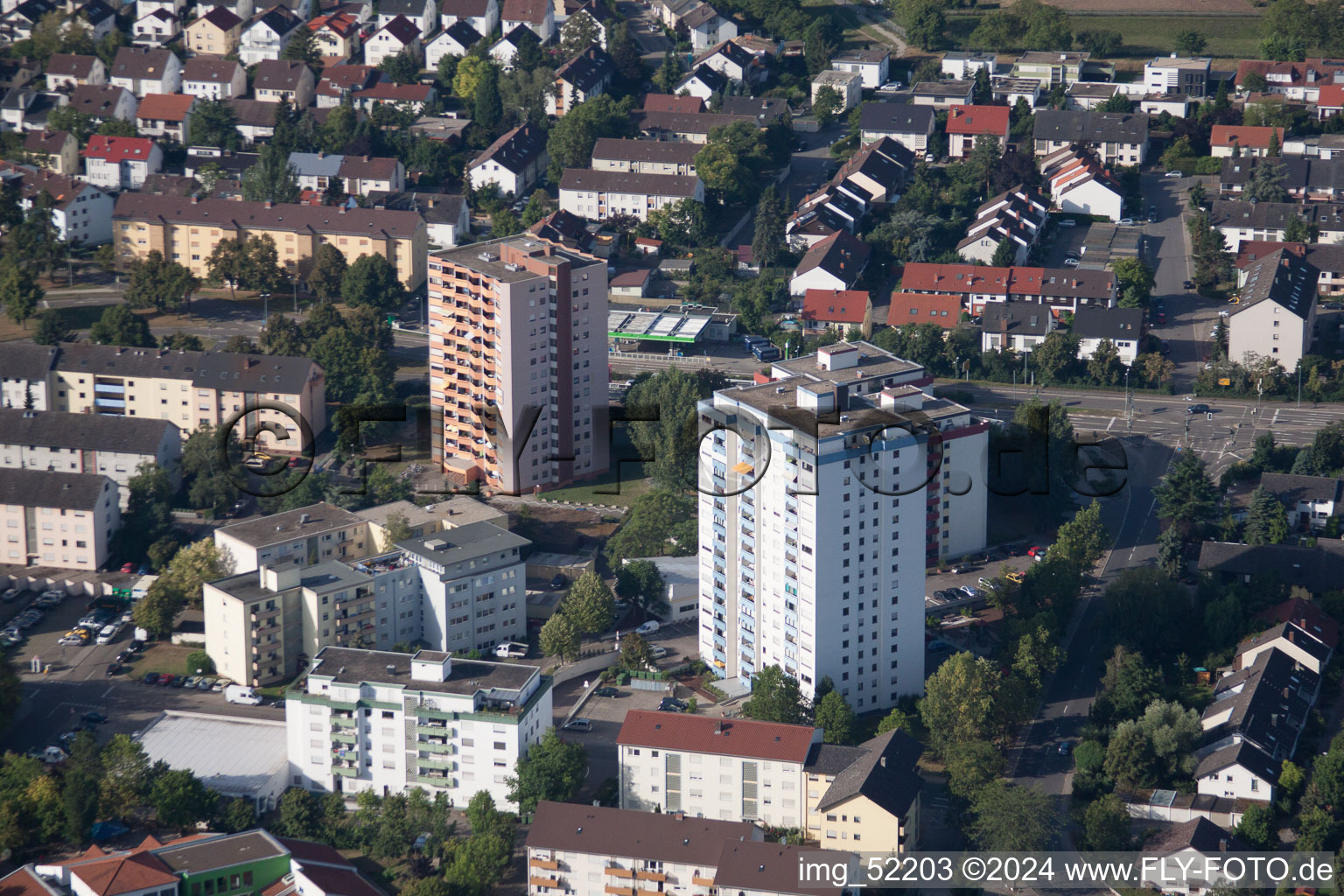 Schwetzingen in the state Baden-Wuerttemberg, Germany seen from a drone