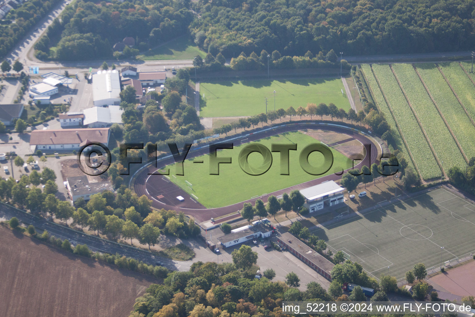 Aerial view of Ketsch in the state Baden-Wuerttemberg, Germany