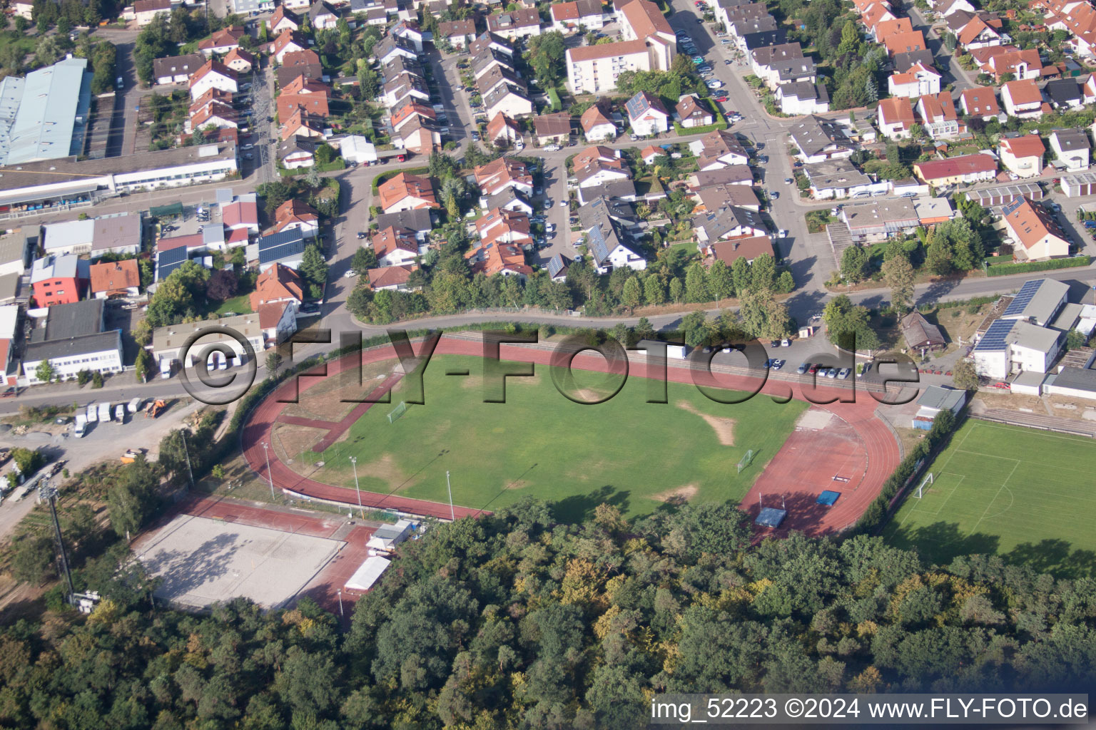 Aerial photograpy of Ketsch in the state Baden-Wuerttemberg, Germany