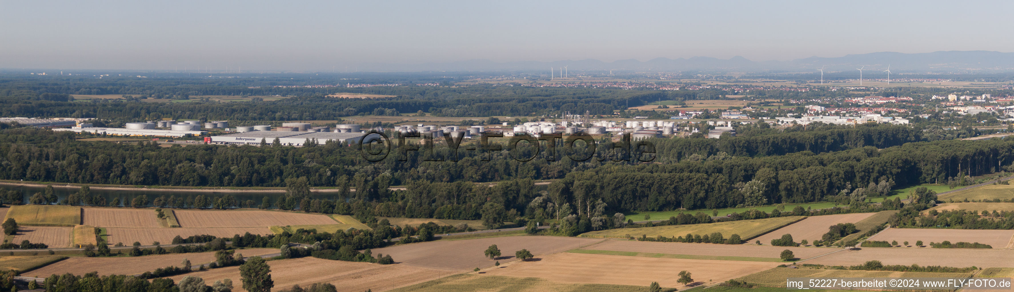 Panorama of the Industrial Area South in Speyer in the state Rhineland-Palatinate, Germany