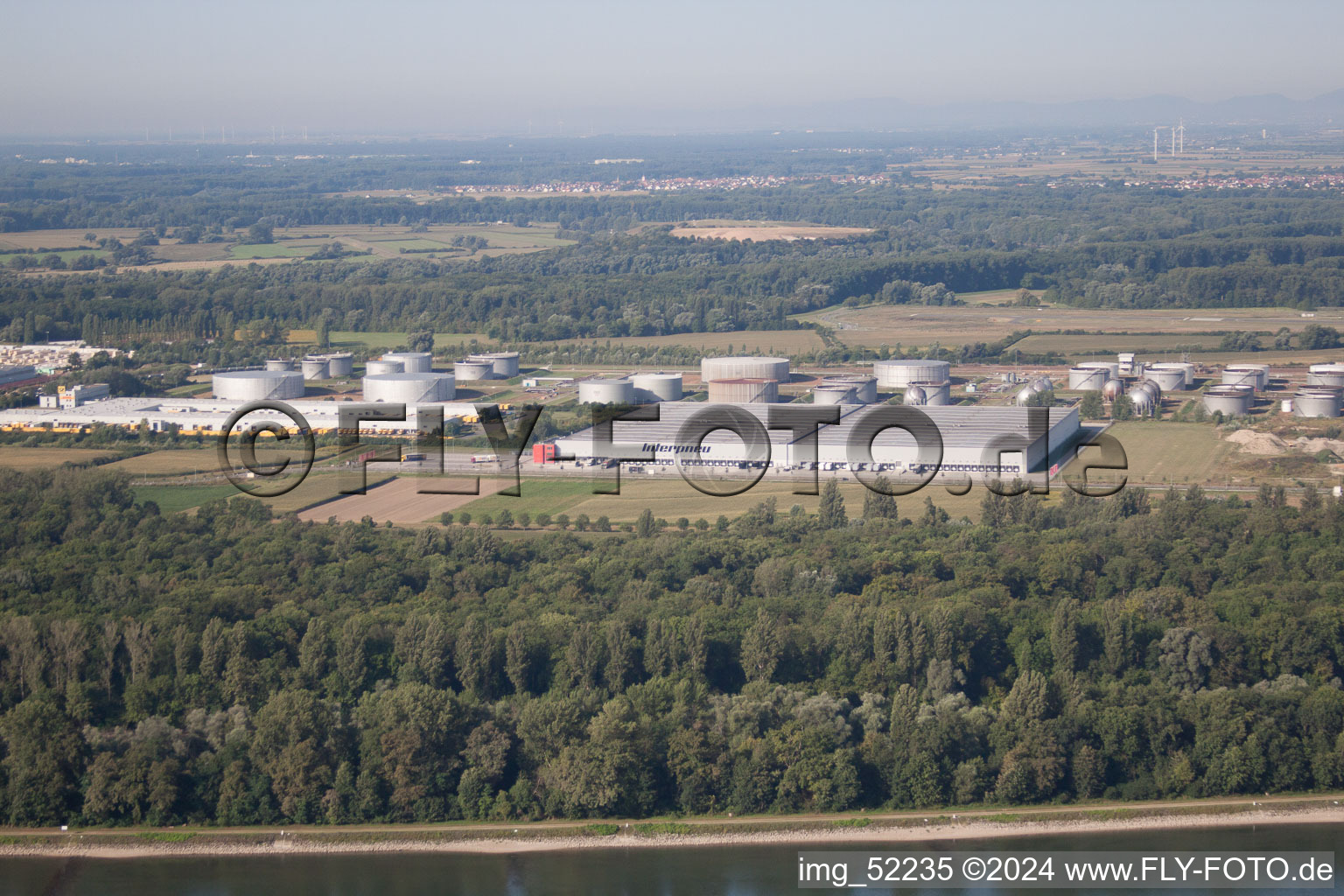 Bird's eye view of Industrial area south in Speyer in the state Rhineland-Palatinate, Germany