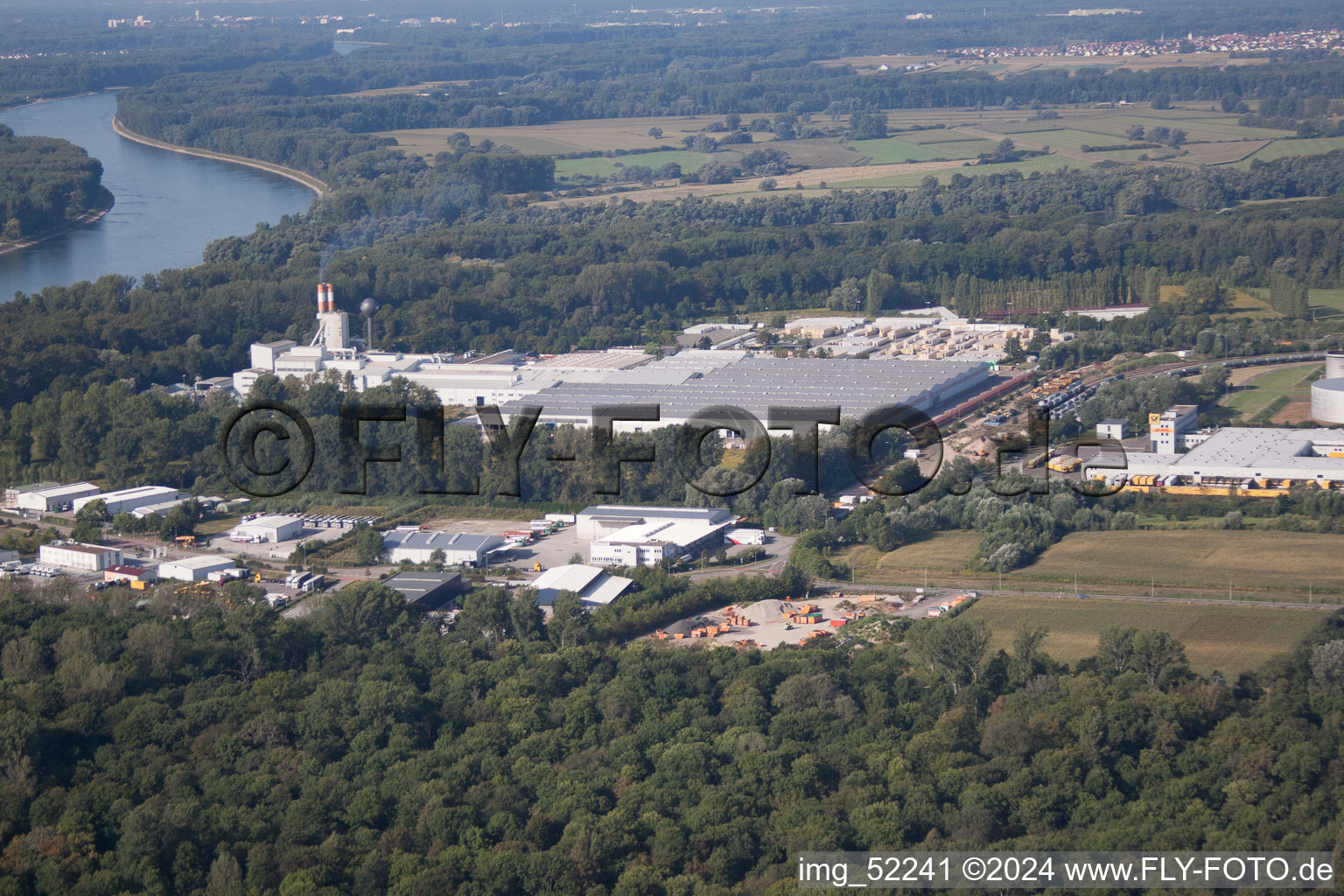 Drone image of Industrial area south in Speyer in the state Rhineland-Palatinate, Germany