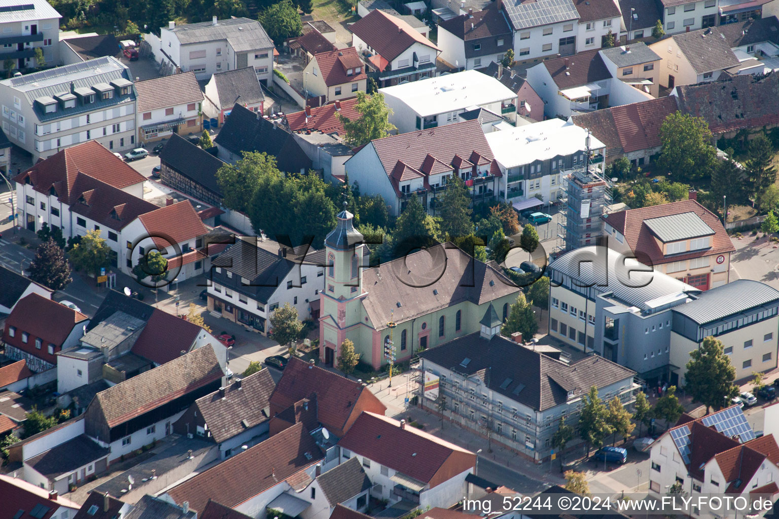 Center market in Altlussheim in the state Baden-Wurttemberg