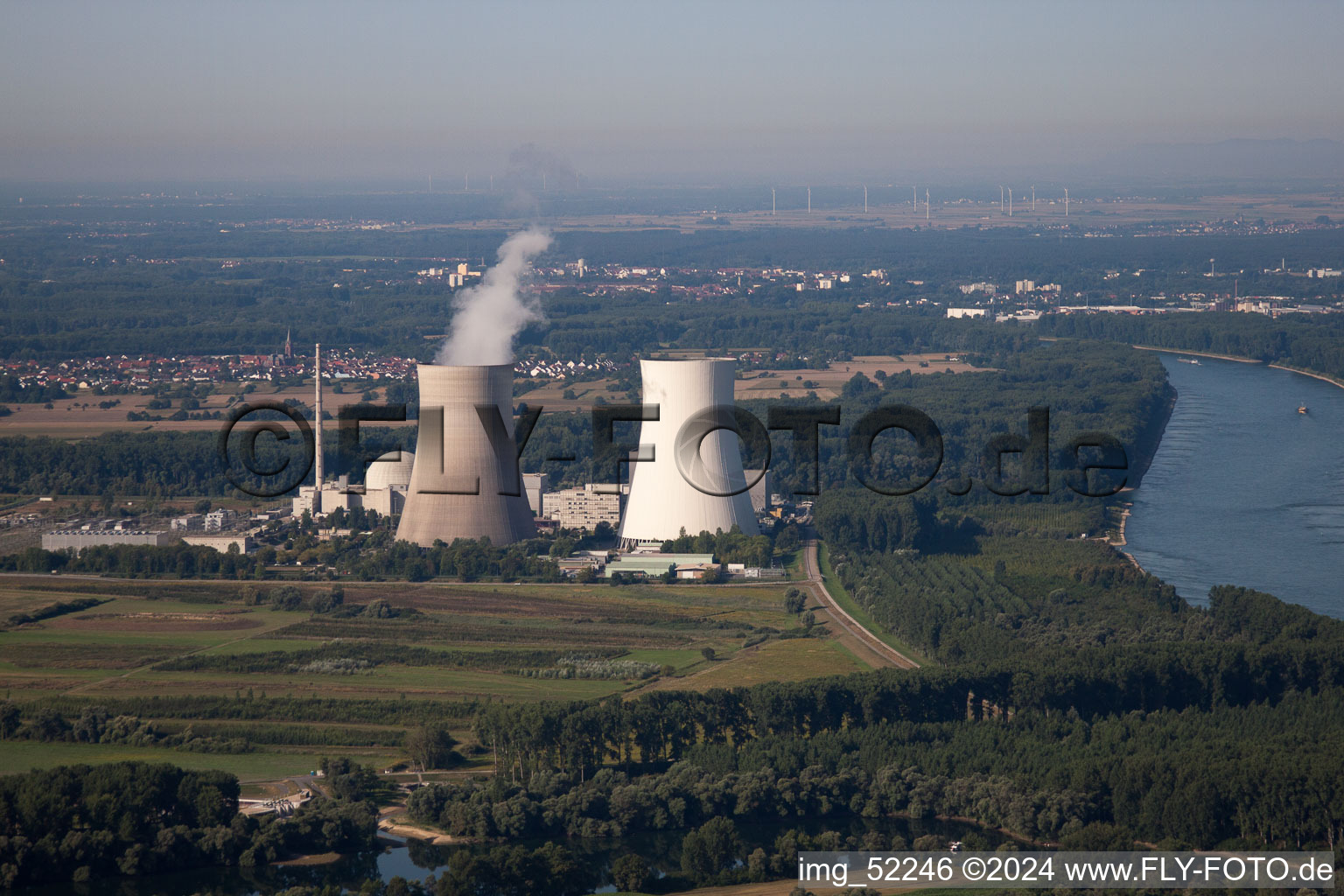 Nuclear power plant Philippsburg in Philippsburg in the state Baden-Wuerttemberg, Germany