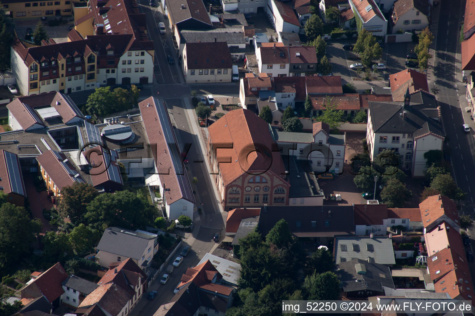 Philippsburg in the state Baden-Wuerttemberg, Germany from the plane