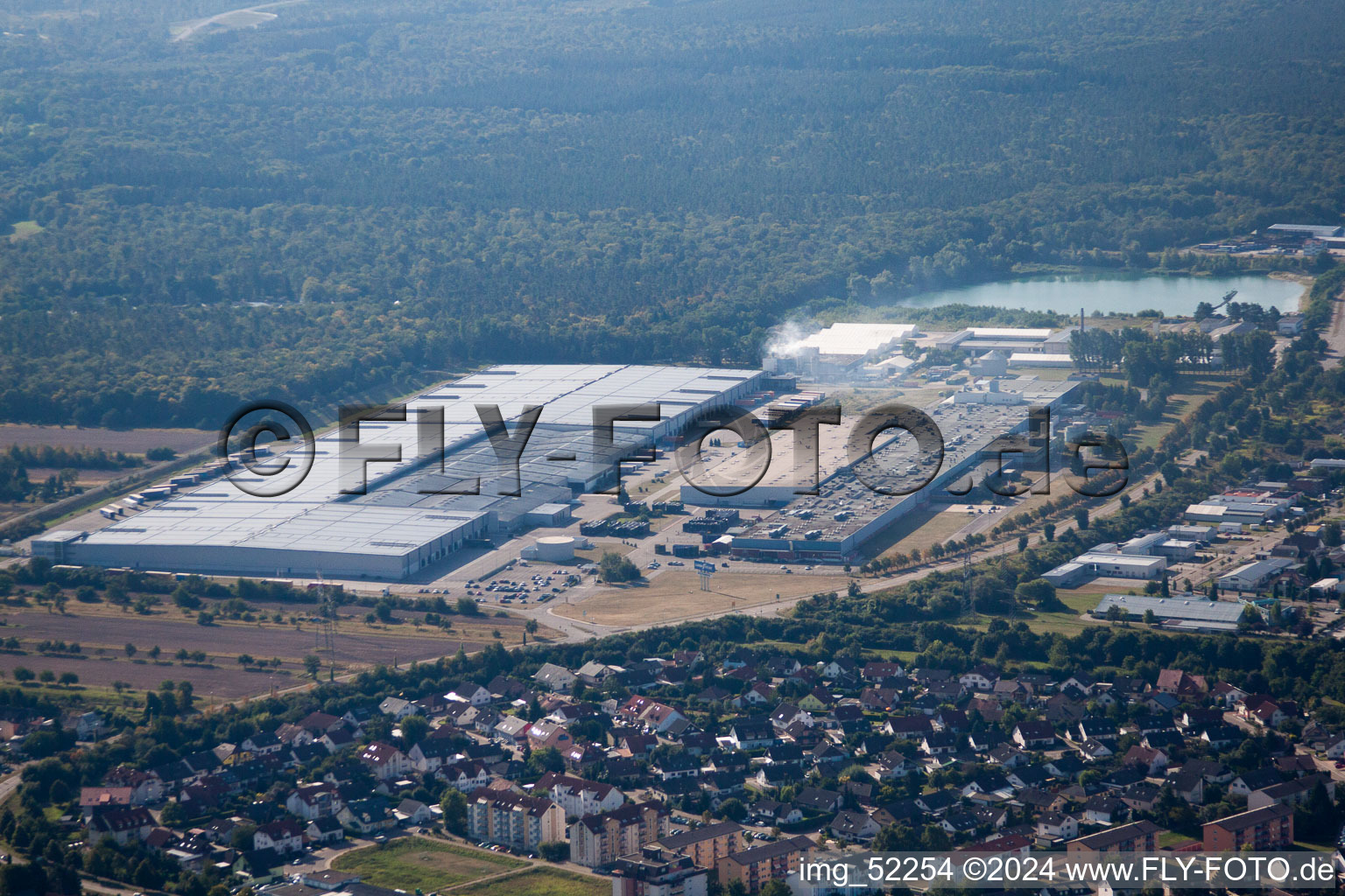 Goodyear Dunlop Tyres Germany in Philippsburg in the state Baden-Wuerttemberg, Germany from the drone perspective