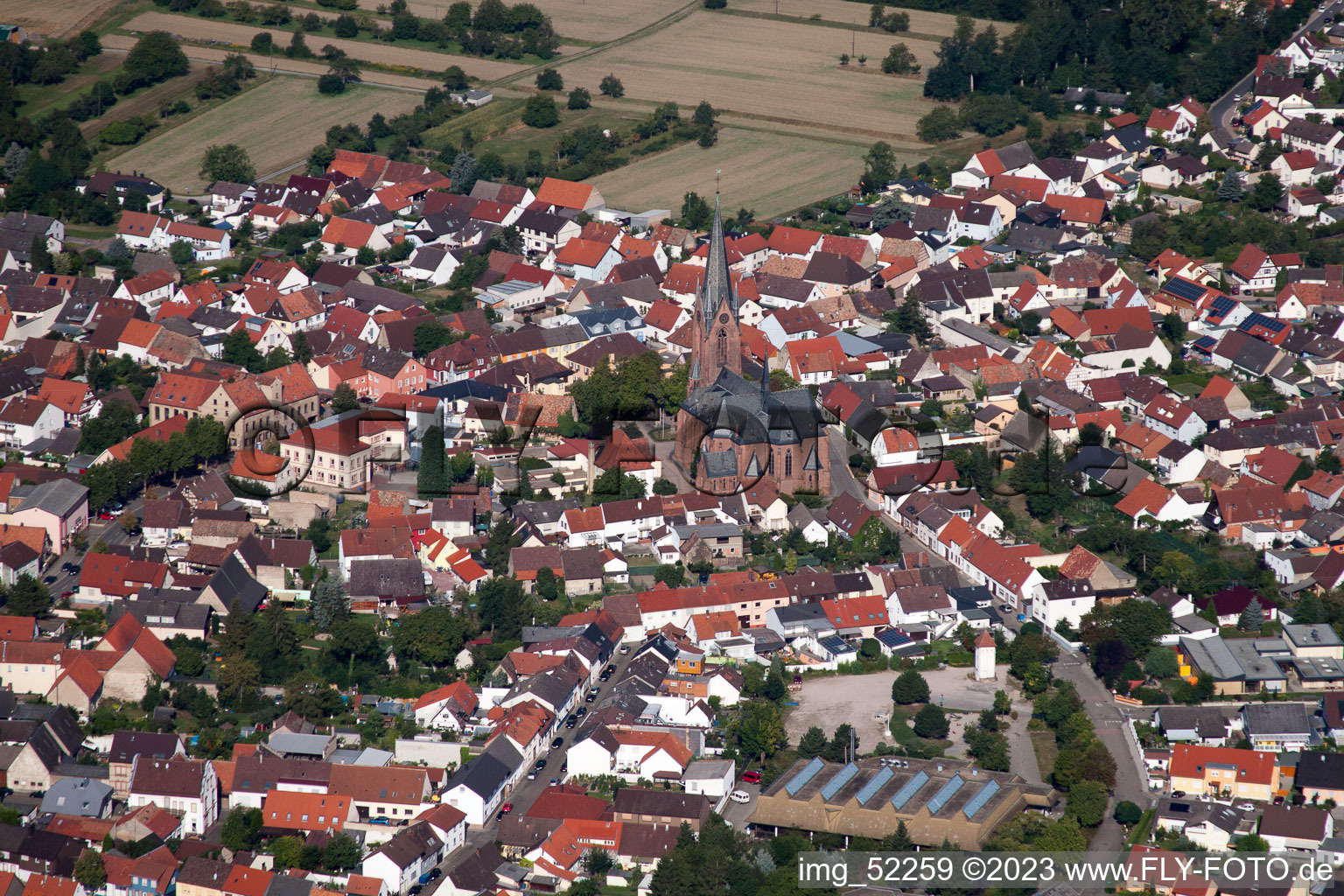 St. Vitus from the East in the district Rheinsheim in Philippsburg in the state Baden-Wuerttemberg, Germany