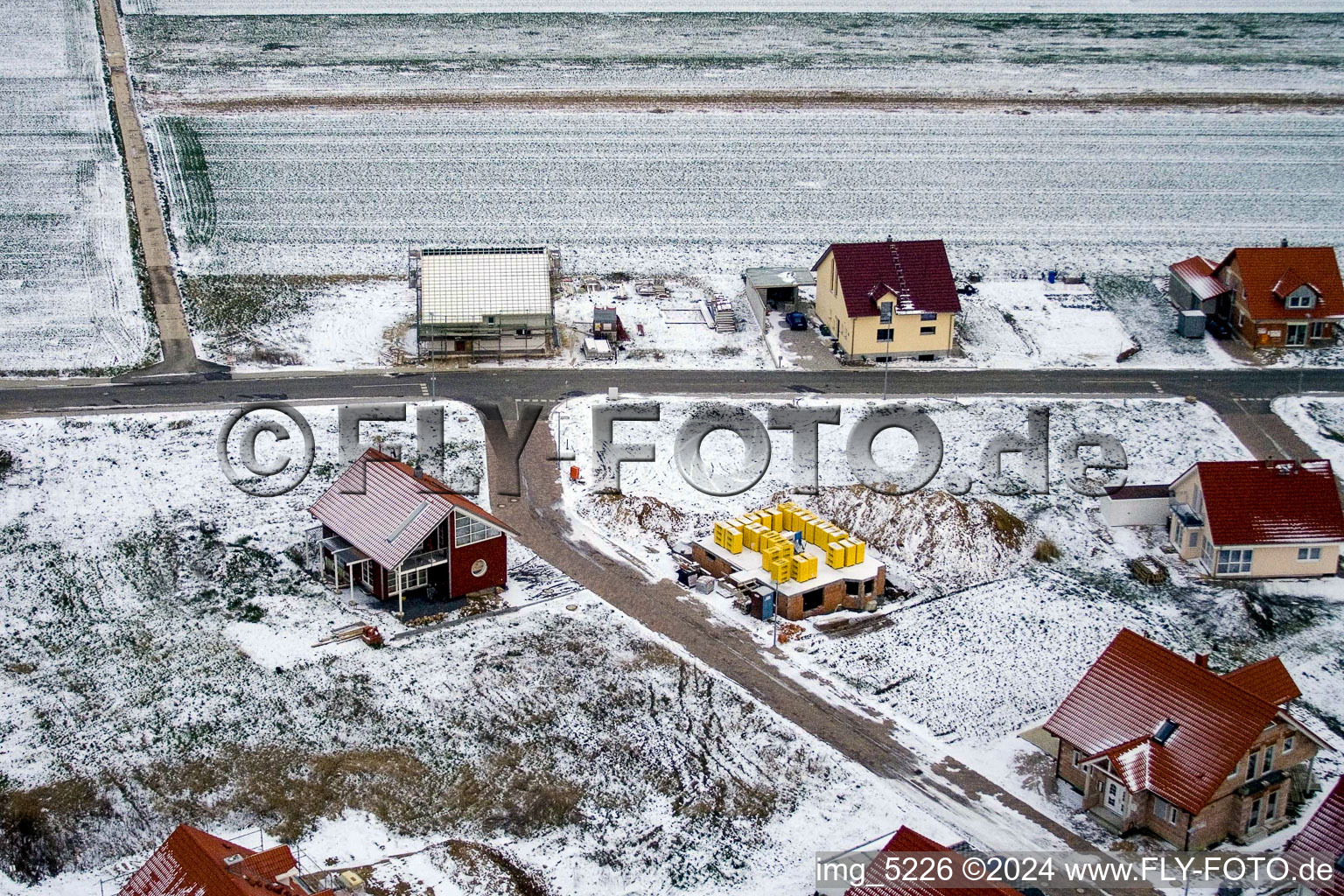 Bird's eye view of New development area NO in the district Schaidt in Wörth am Rhein in the state Rhineland-Palatinate, Germany