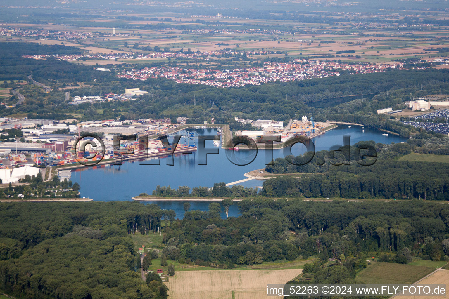 Germersheim in the state Rhineland-Palatinate, Germany from a drone