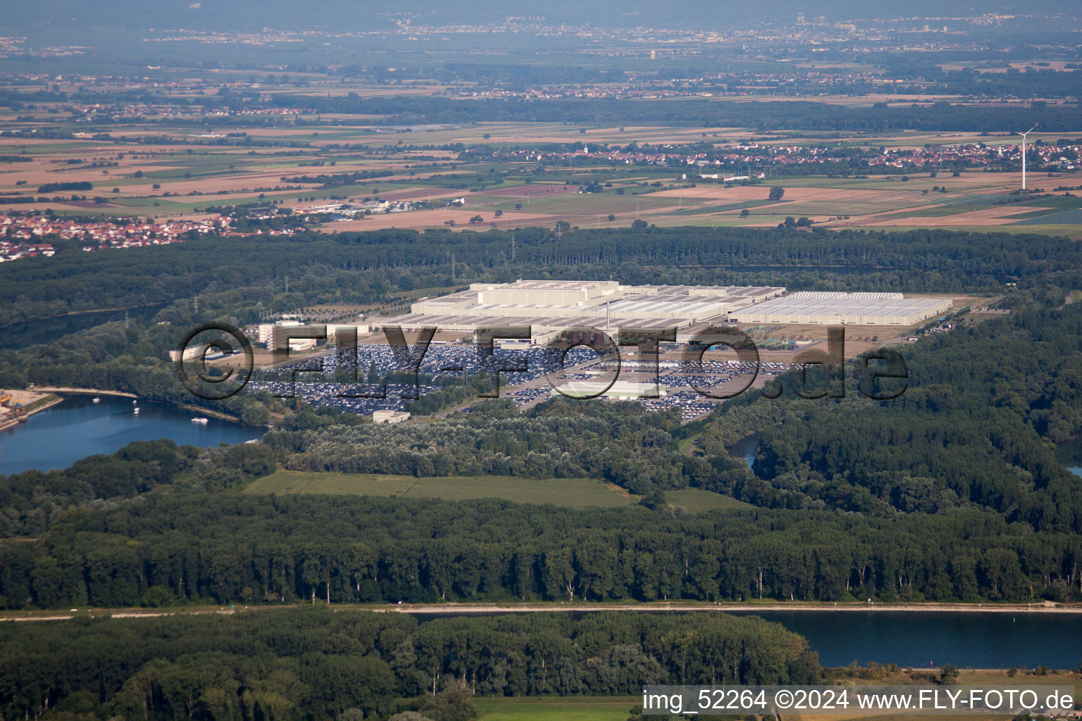 Germersheim in the state Rhineland-Palatinate, Germany seen from a drone