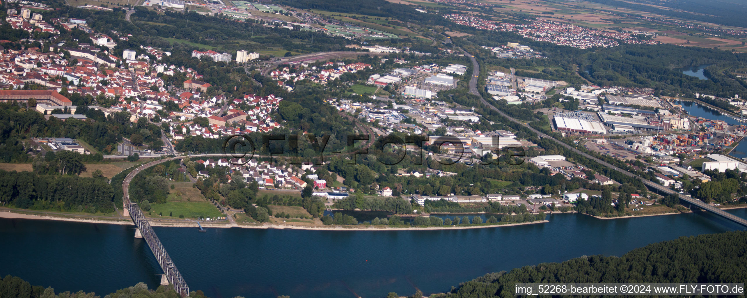 Aerial photograpy of Germersheim in the state Rhineland-Palatinate, Germany