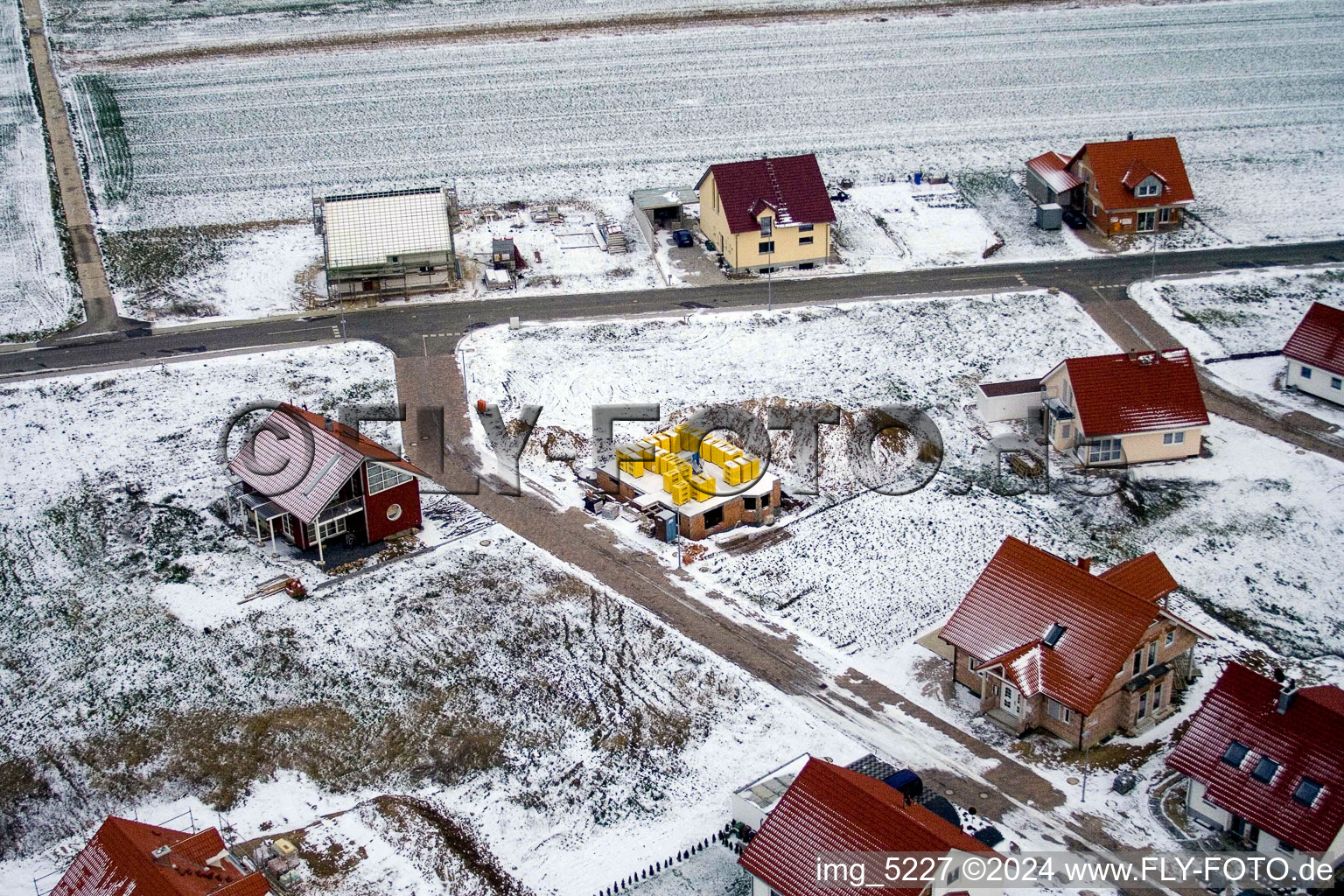 New development area NO in the district Schaidt in Wörth am Rhein in the state Rhineland-Palatinate, Germany viewn from the air