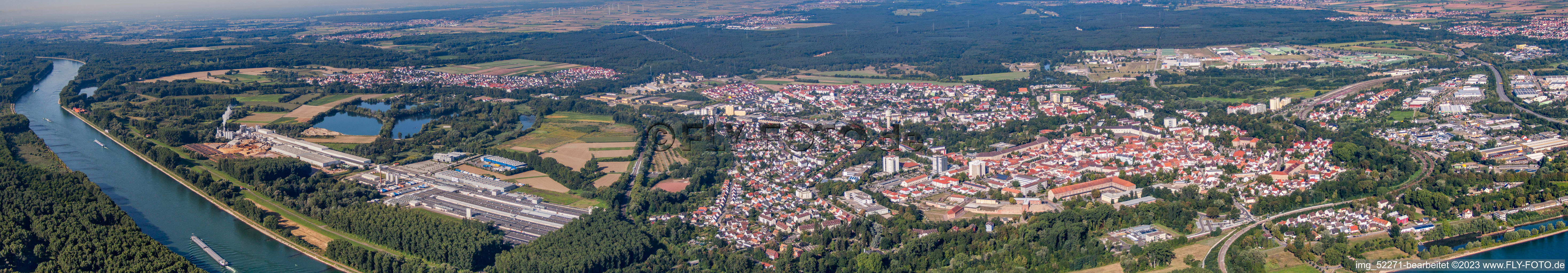 Panorama in Germersheim in the state Rhineland-Palatinate, Germany