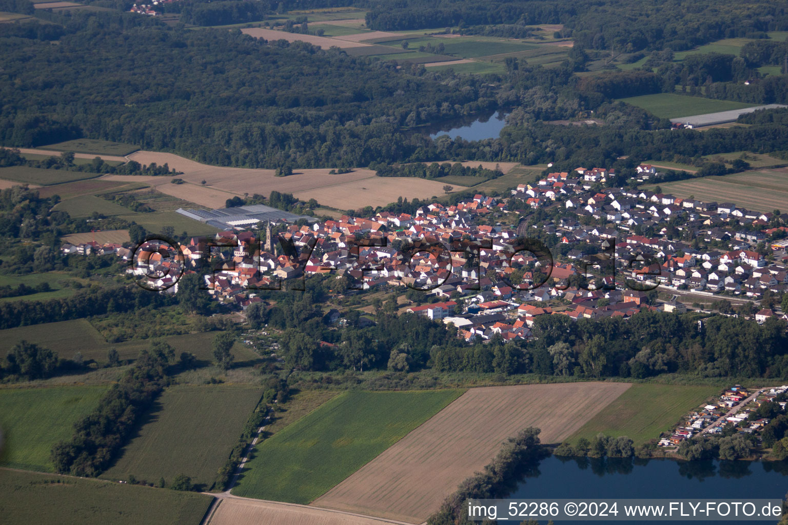 Germersheim in the state Rhineland-Palatinate, Germany seen from a drone