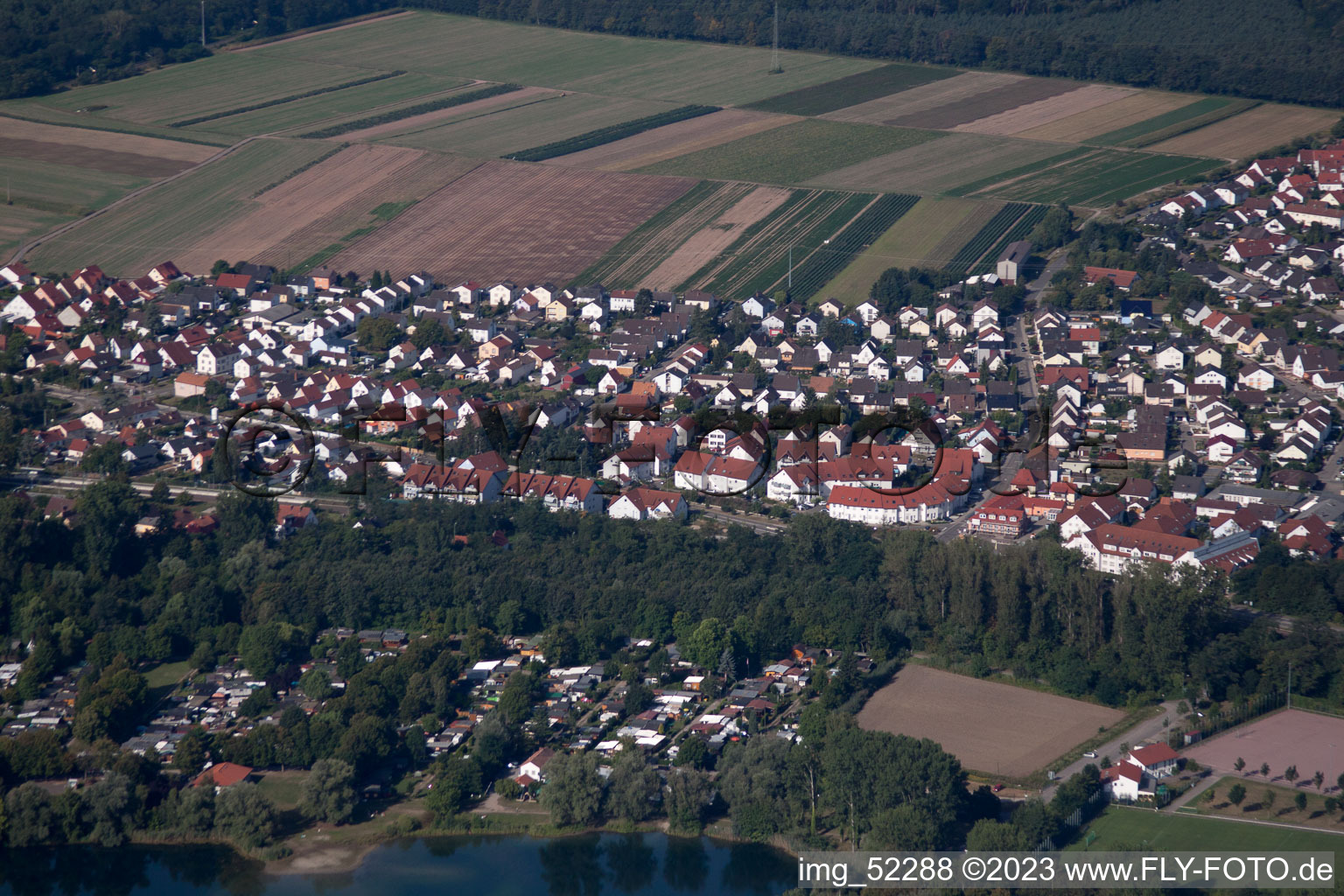 Aerial photograpy of Germersheim in the state Rhineland-Palatinate, Germany