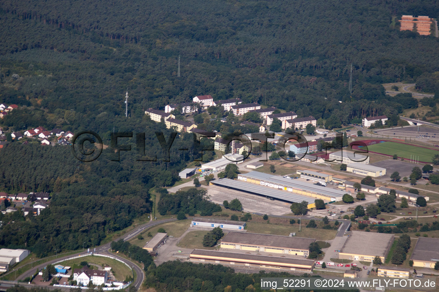 Oblique view of Germersheim in the state Rhineland-Palatinate, Germany