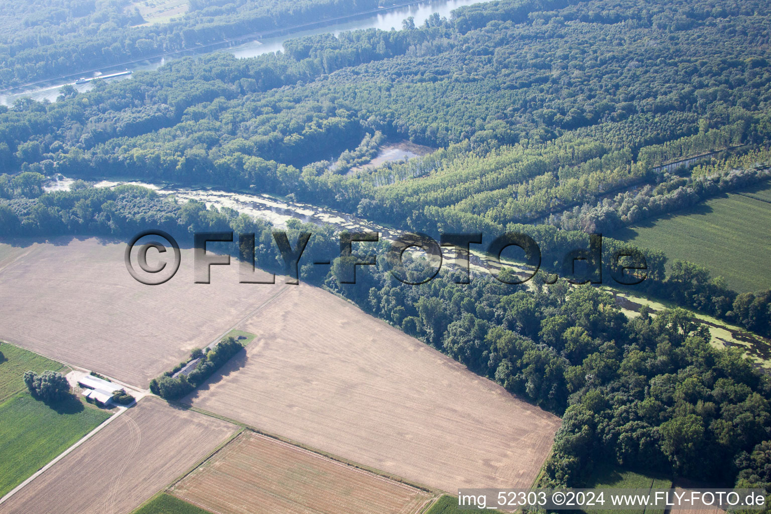 Germersheim in the state Rhineland-Palatinate, Germany seen from a drone