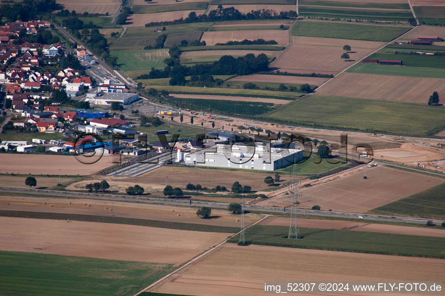 Industrial area north, new DBK building in Rülzheim in the state Rhineland-Palatinate, Germany