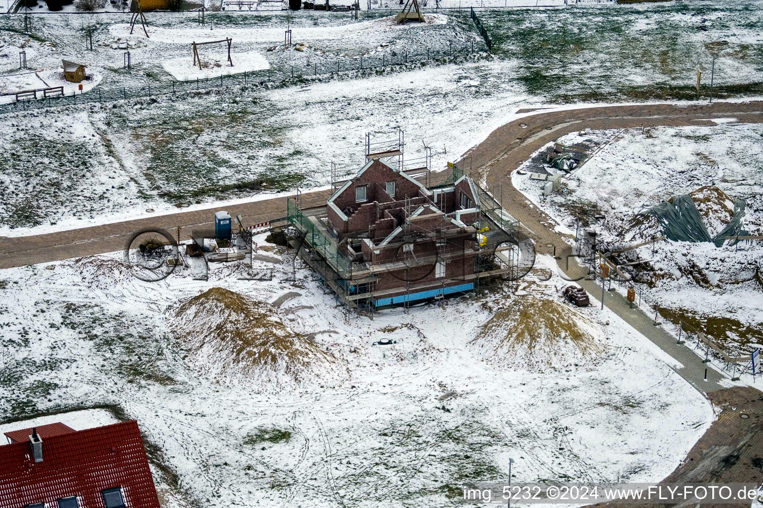 Drone recording of New development area NE in the district Schaidt in Wörth am Rhein in the state Rhineland-Palatinate, Germany