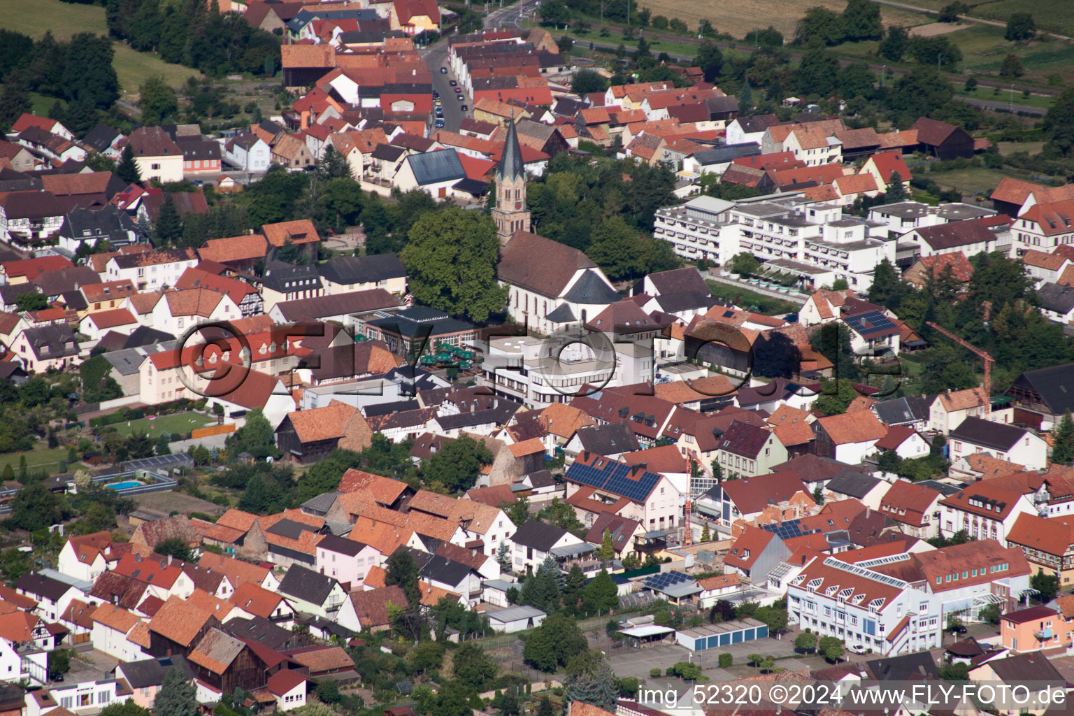 Aerial view of Rülzheim in the state Rhineland-Palatinate, Germany