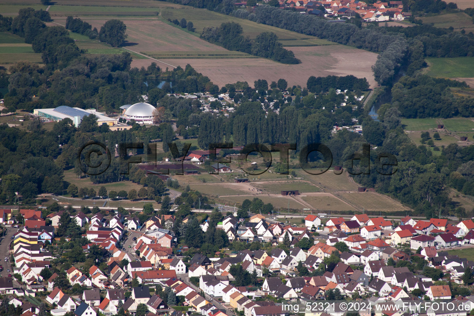 Aerial photograpy of Rülzheim in the state Rhineland-Palatinate, Germany