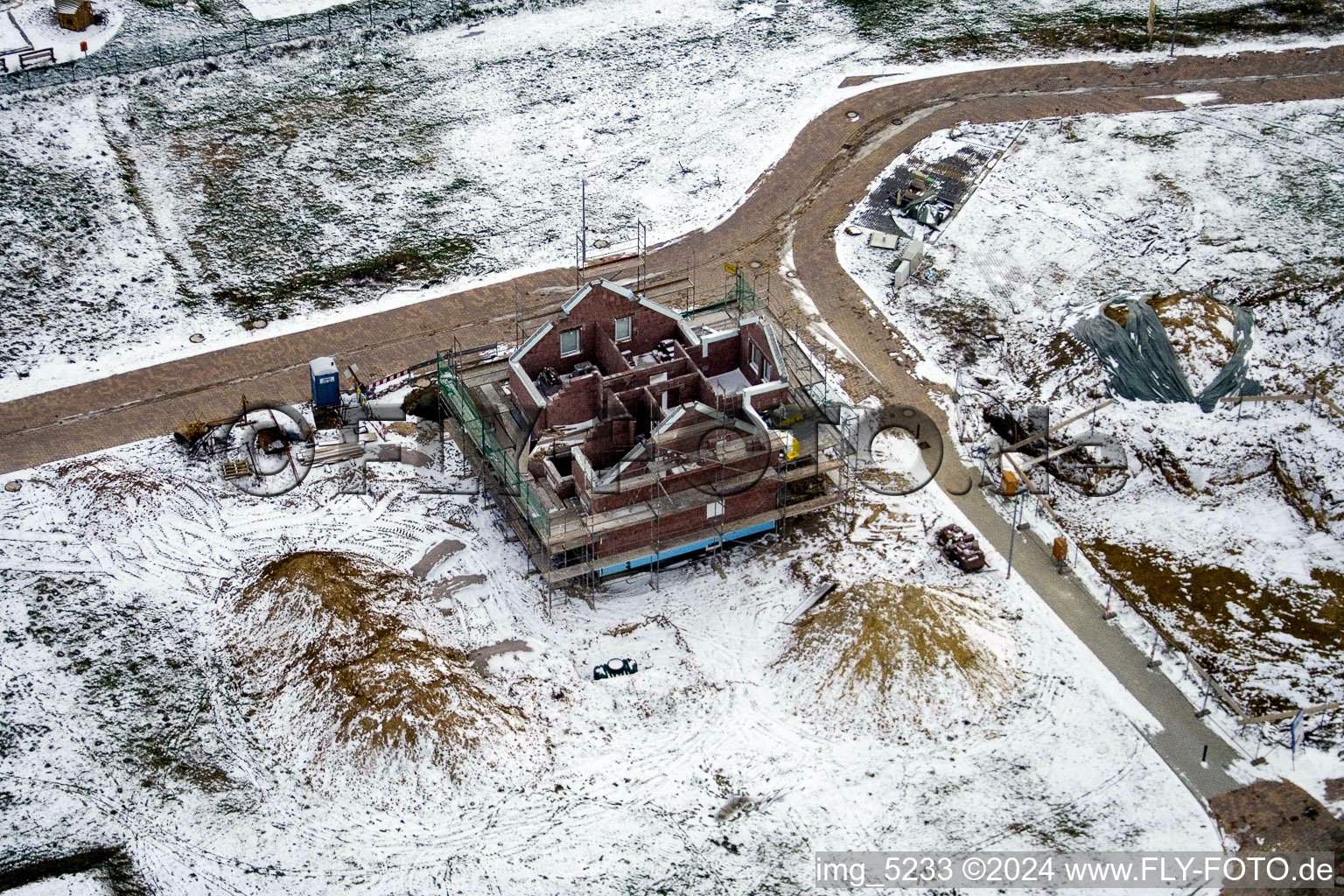 Drone image of New development area NE in the district Schaidt in Wörth am Rhein in the state Rhineland-Palatinate, Germany