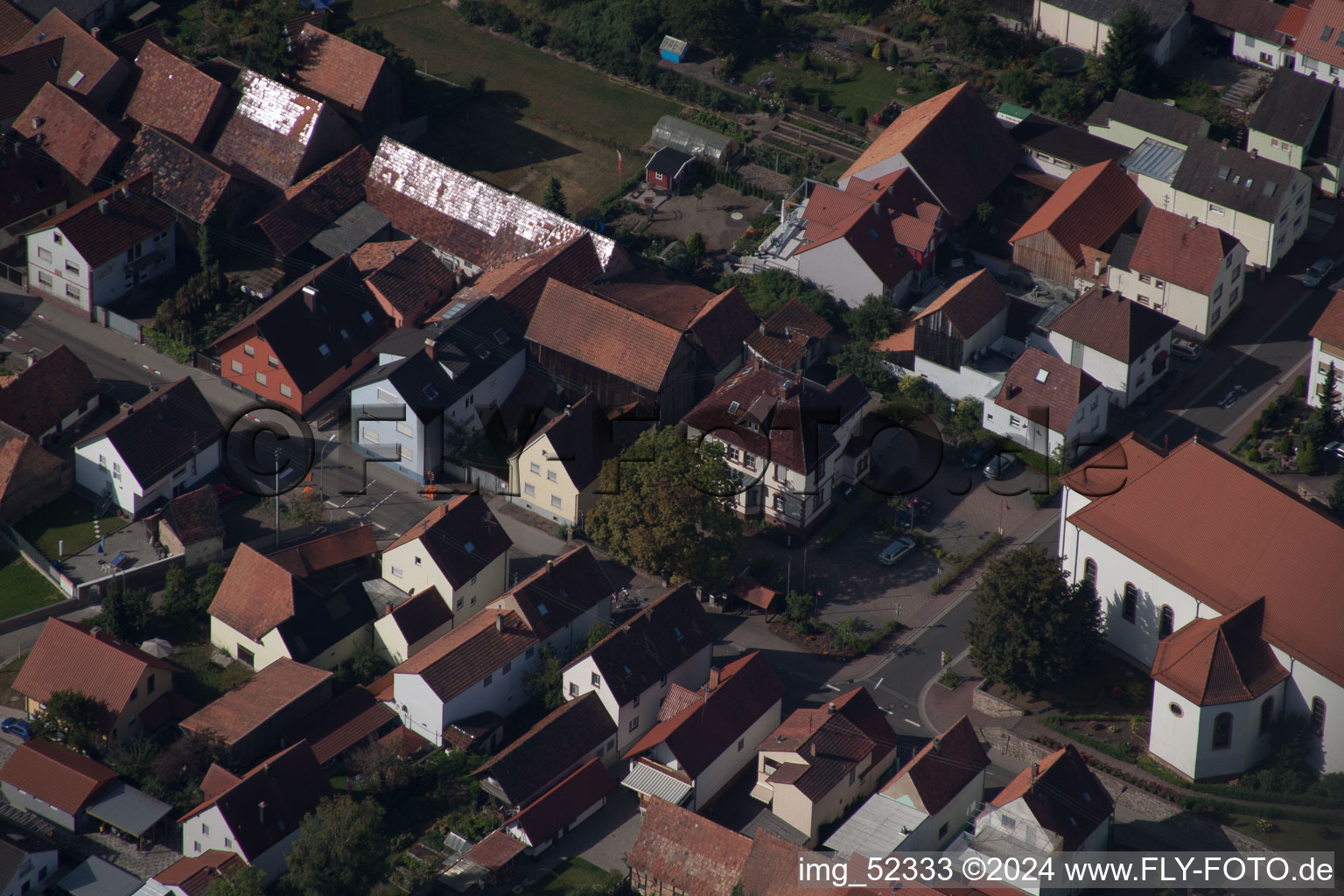 Drone recording of Hatzenbühl in the state Rhineland-Palatinate, Germany