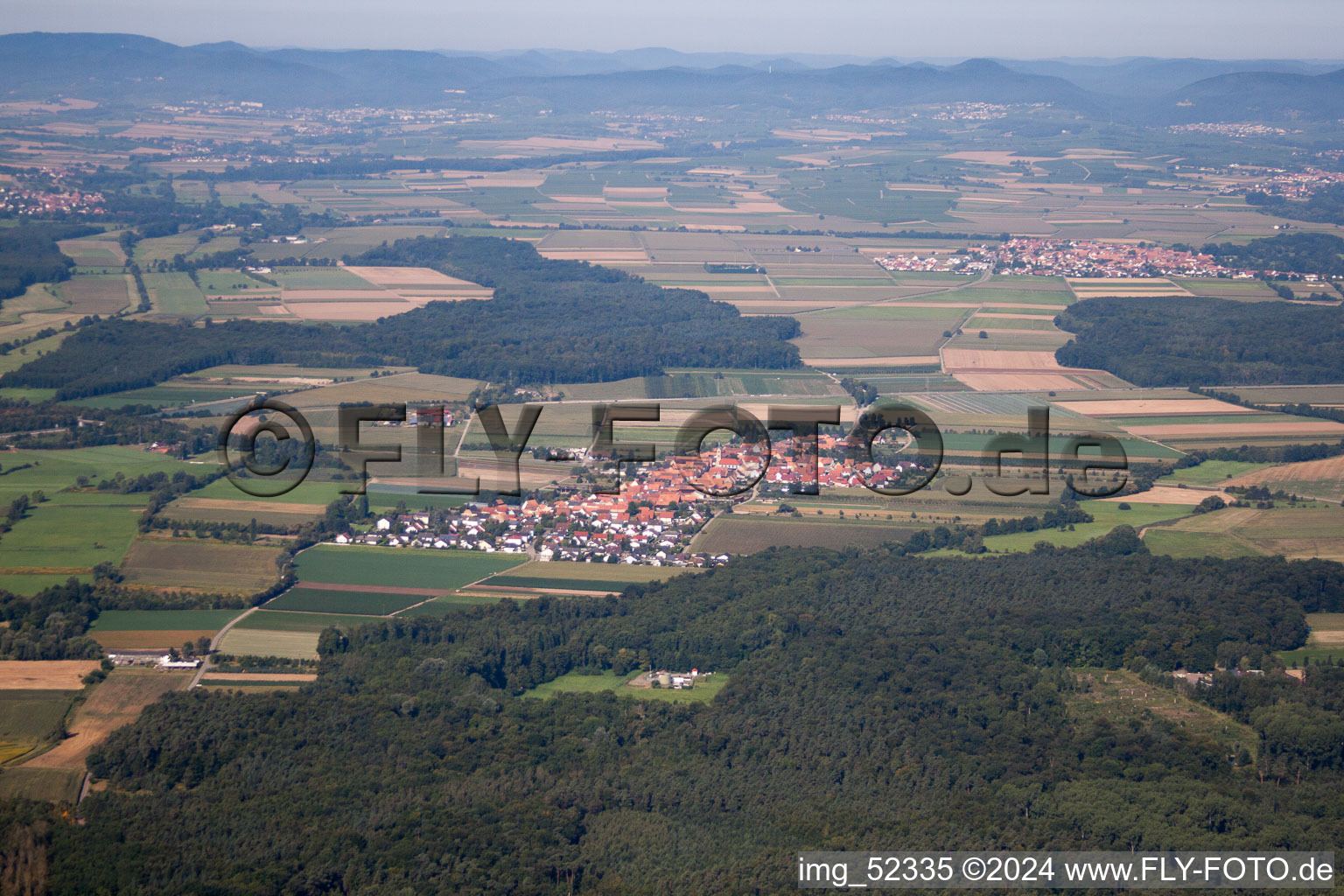 Hatzenbühl in the state Rhineland-Palatinate, Germany from the drone perspective