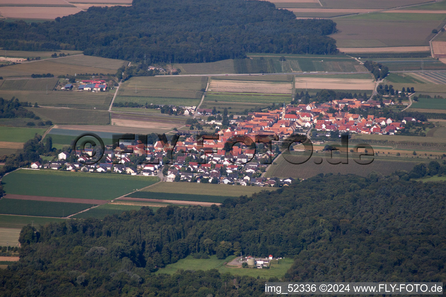 Hatzenbühl in the state Rhineland-Palatinate, Germany from a drone