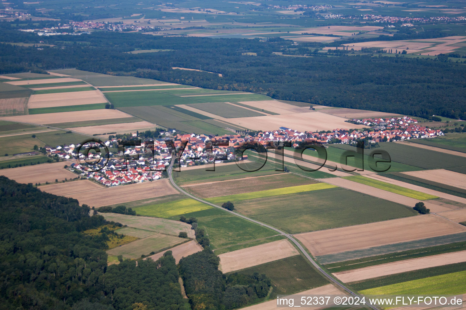 Hatzenbühl in the state Rhineland-Palatinate, Germany seen from a drone