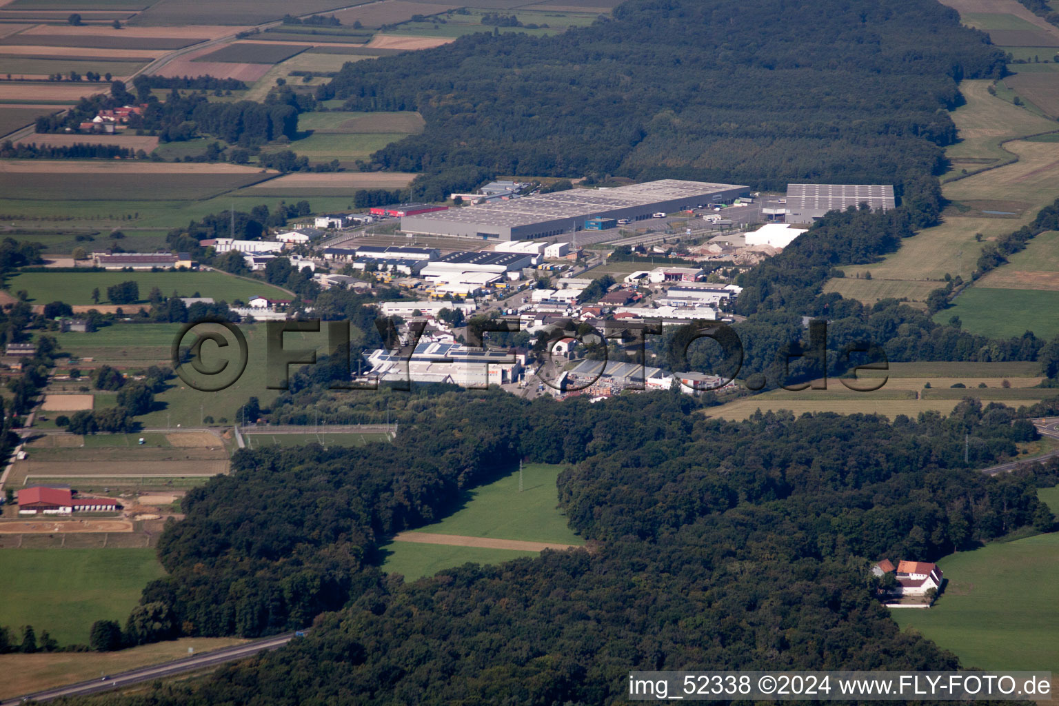 Aerial photograpy of Horst Industrial Area in the district Minderslachen in Kandel in the state Rhineland-Palatinate, Germany