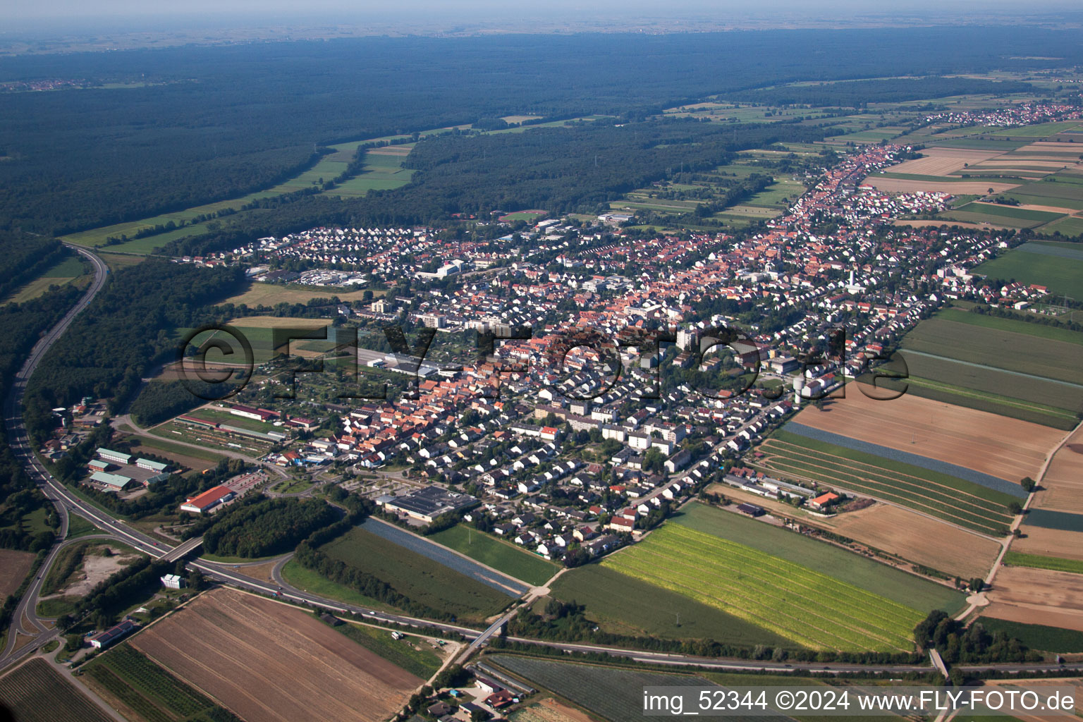 Kandel in the state Rhineland-Palatinate, Germany from above