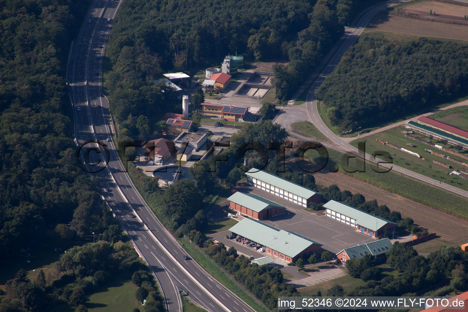 Highway maintenance sewage treatment plant in Kandel in the state Rhineland-Palatinate, Germany