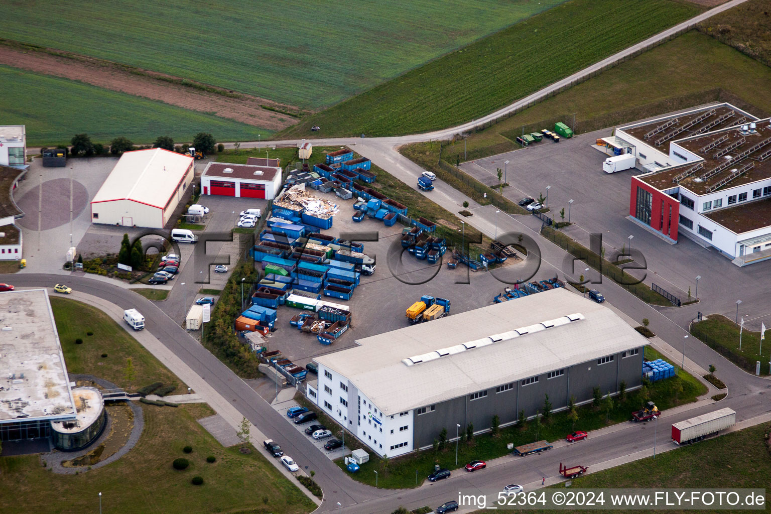 Aerial photograpy of Rudolf-Dieselstraße, Kömpf Company in Calw in the state Baden-Wuerttemberg, Germany