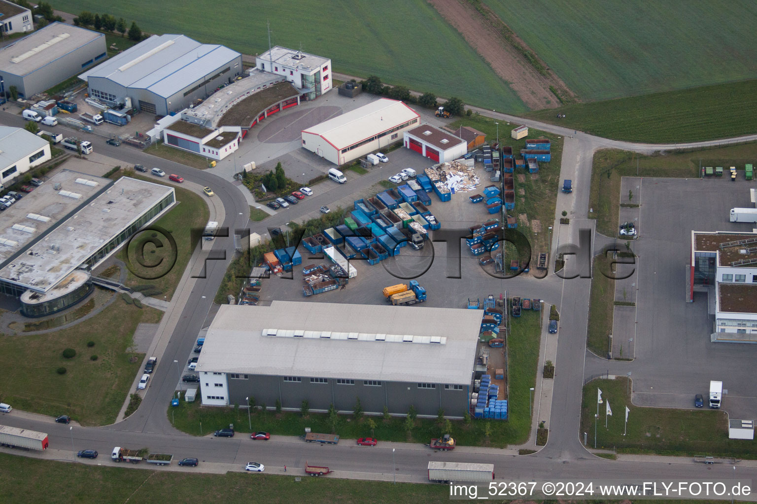 Rudolf-Dieselstraße, Kömpf Company in Calw in the state Baden-Wuerttemberg, Germany from above