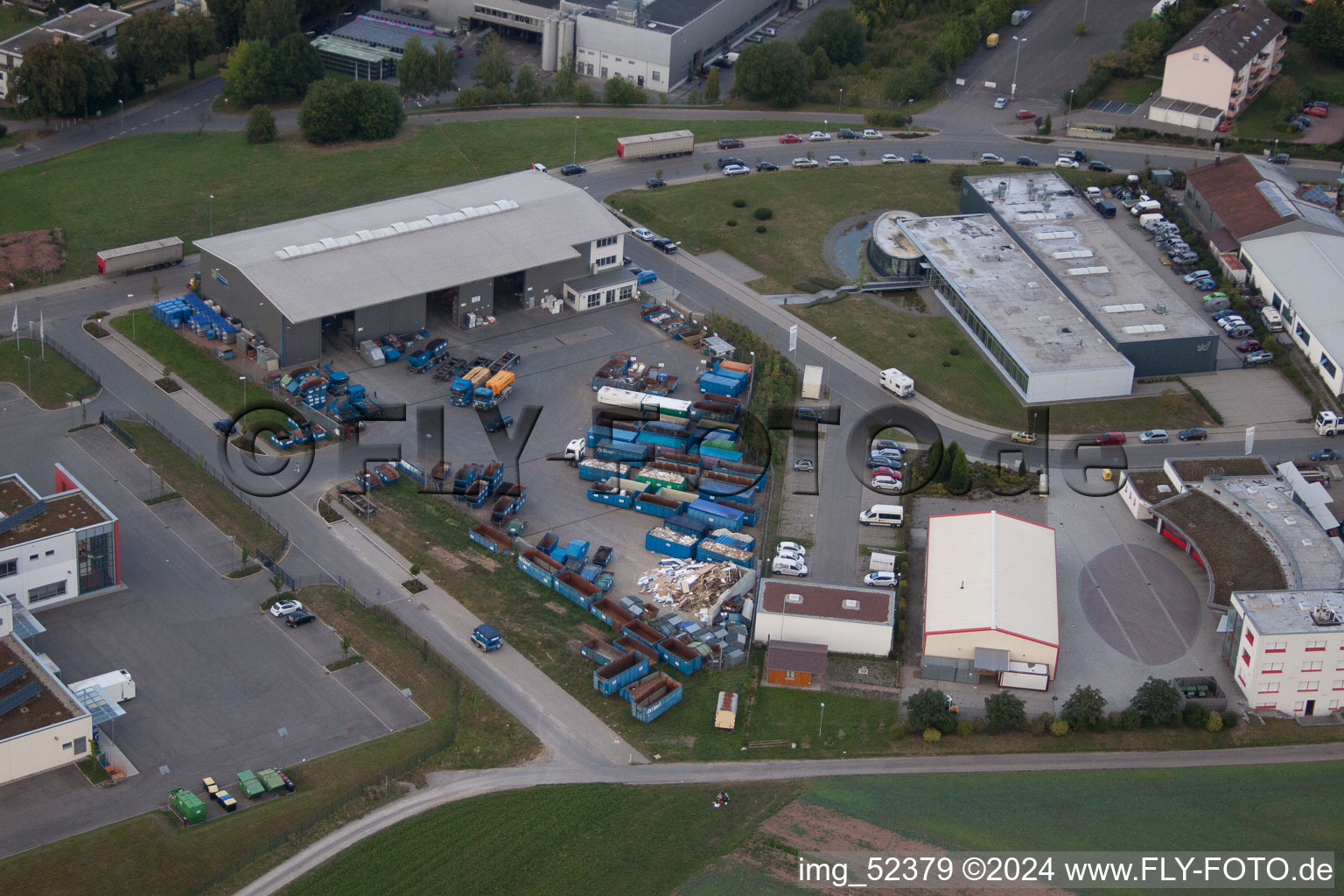 Rudolf-Dieselstraße, Kömpf Company in Calw in the state Baden-Wuerttemberg, Germany viewn from the air