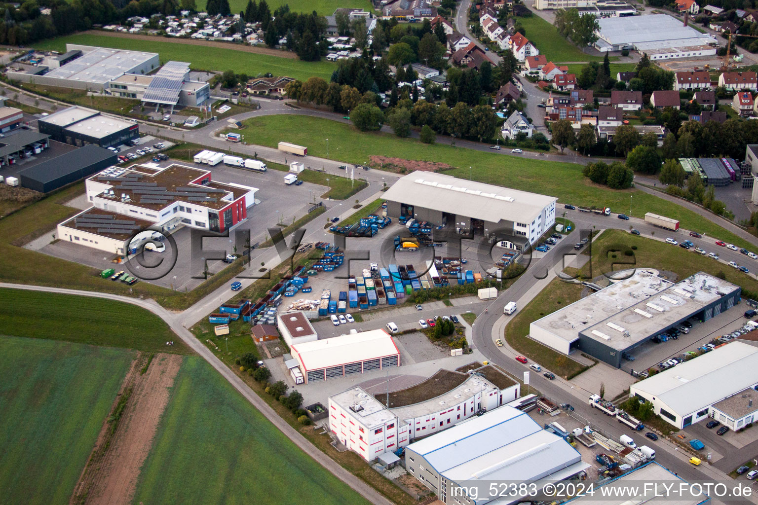 Rudolf-Dieselstraße, Kömpf Company in Calw in the state Baden-Wuerttemberg, Germany from the drone perspective